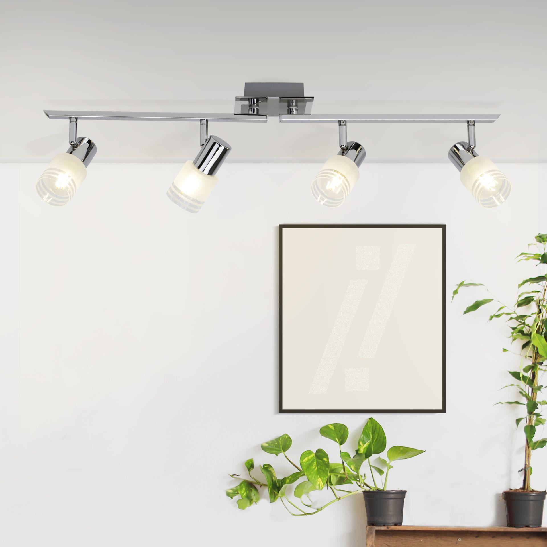 Spotrohr Lana, metallic, 4, 17 x 79 cm, Glas Strahler