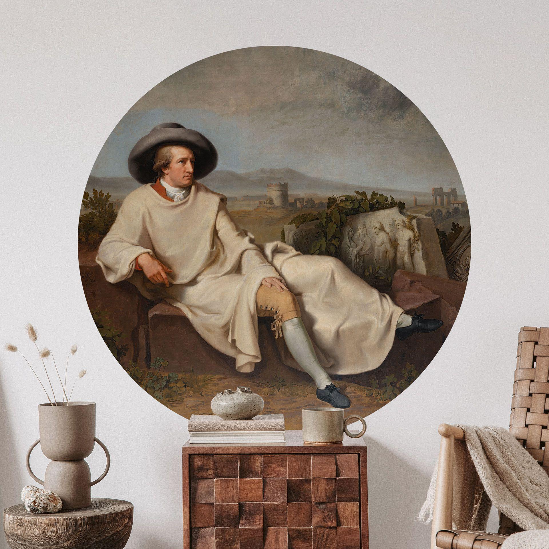 Vinilo decorativo Tischbein - Goethe en la campiña romana - Redondo