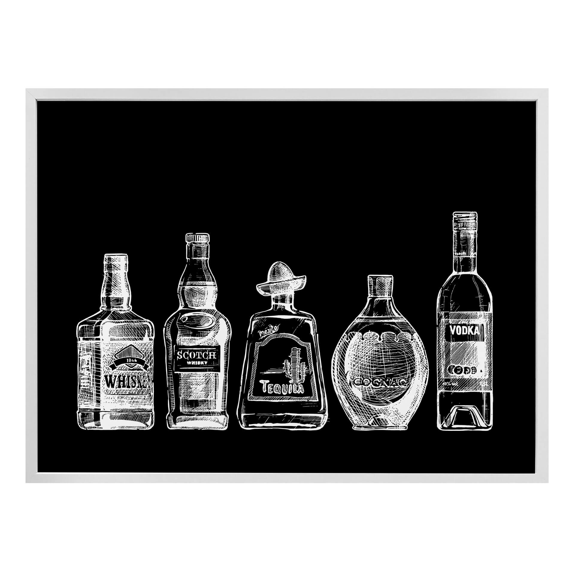 Póster 5 botellas de diversión - negro