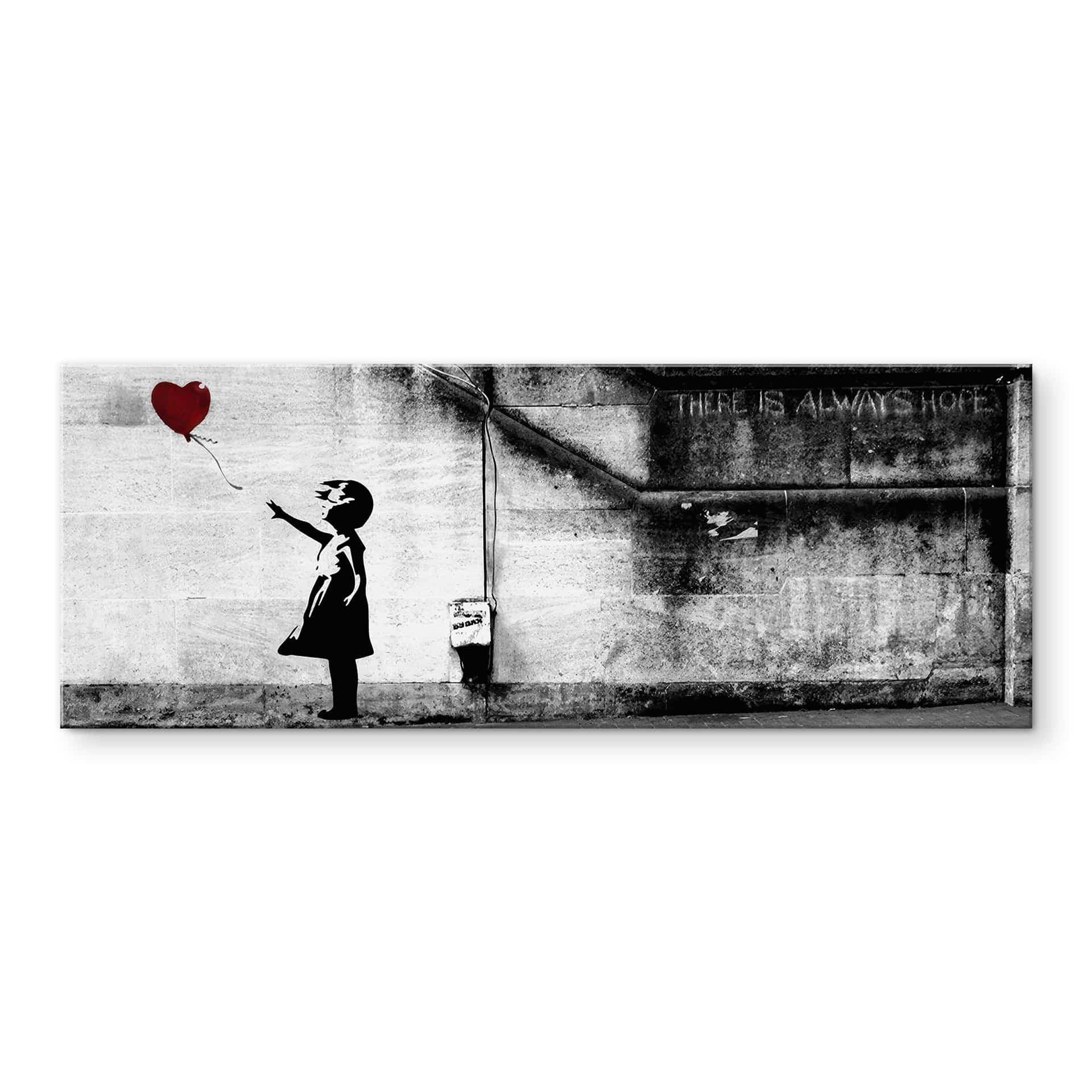 Akrylbillede Banksy - Pige med ballon - Panorama