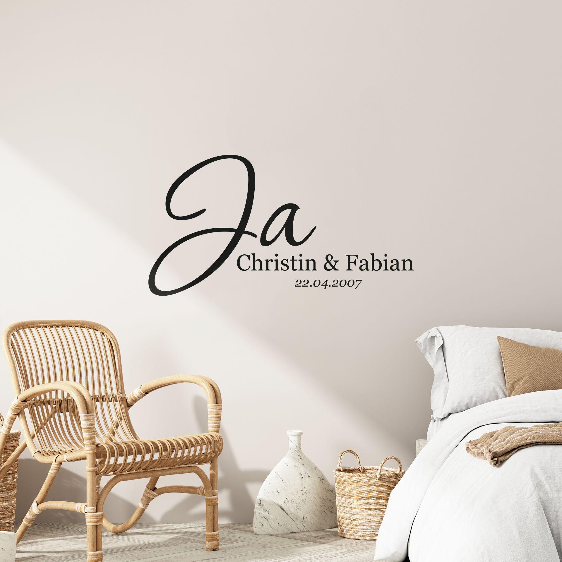 Wallsticker -  + Navn + Dato Ja