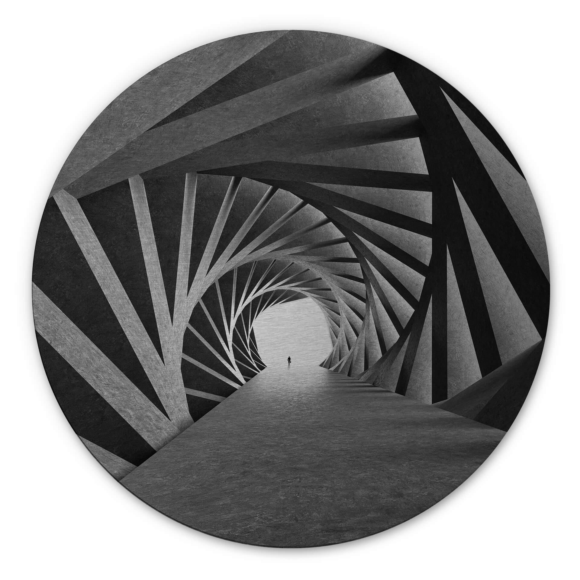 Tableau sur alu Dibond Bunjamin - Rotation - Rond