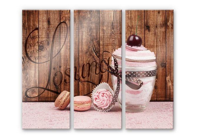 Tableau en verre acrylique - Aucun gâteau n'est pas non plus une solution (3 parties)