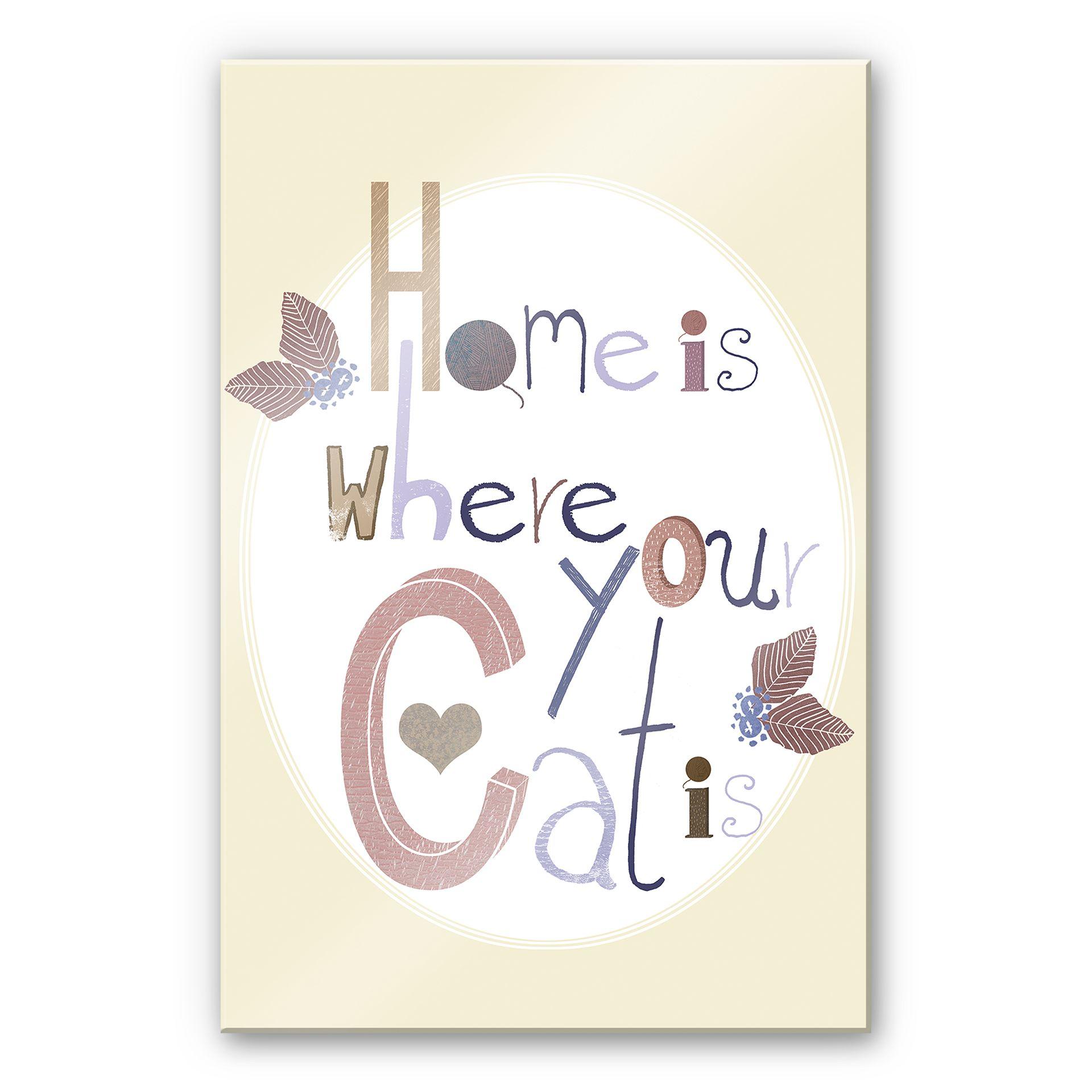 Tableau en verre acrylique - Loske - Home is where your Cat is