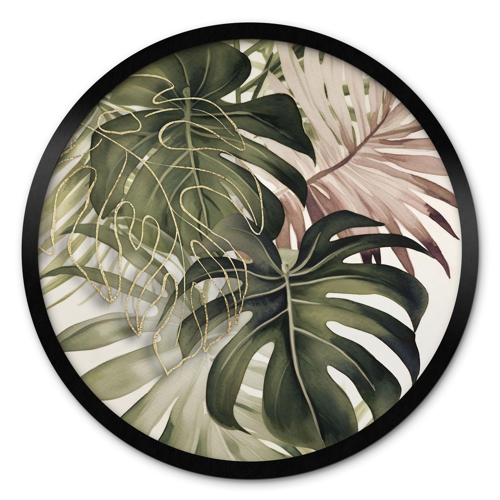 Póster Hojas Tropicales Boho - Haase - Redondo