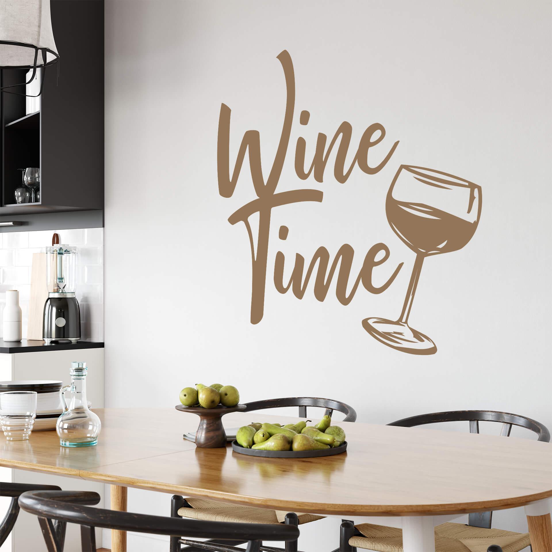 Muursticker Wine Time
