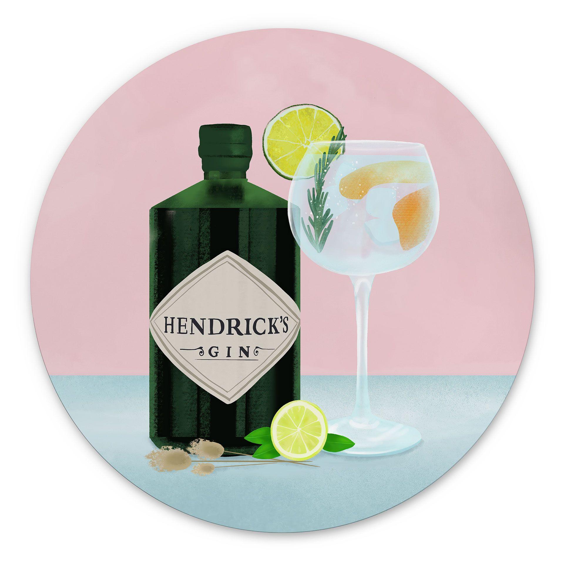 Dibond vægdekoration Gin og tonic-cocktail - Lizde – print på aluminium (Alu-Dibond)