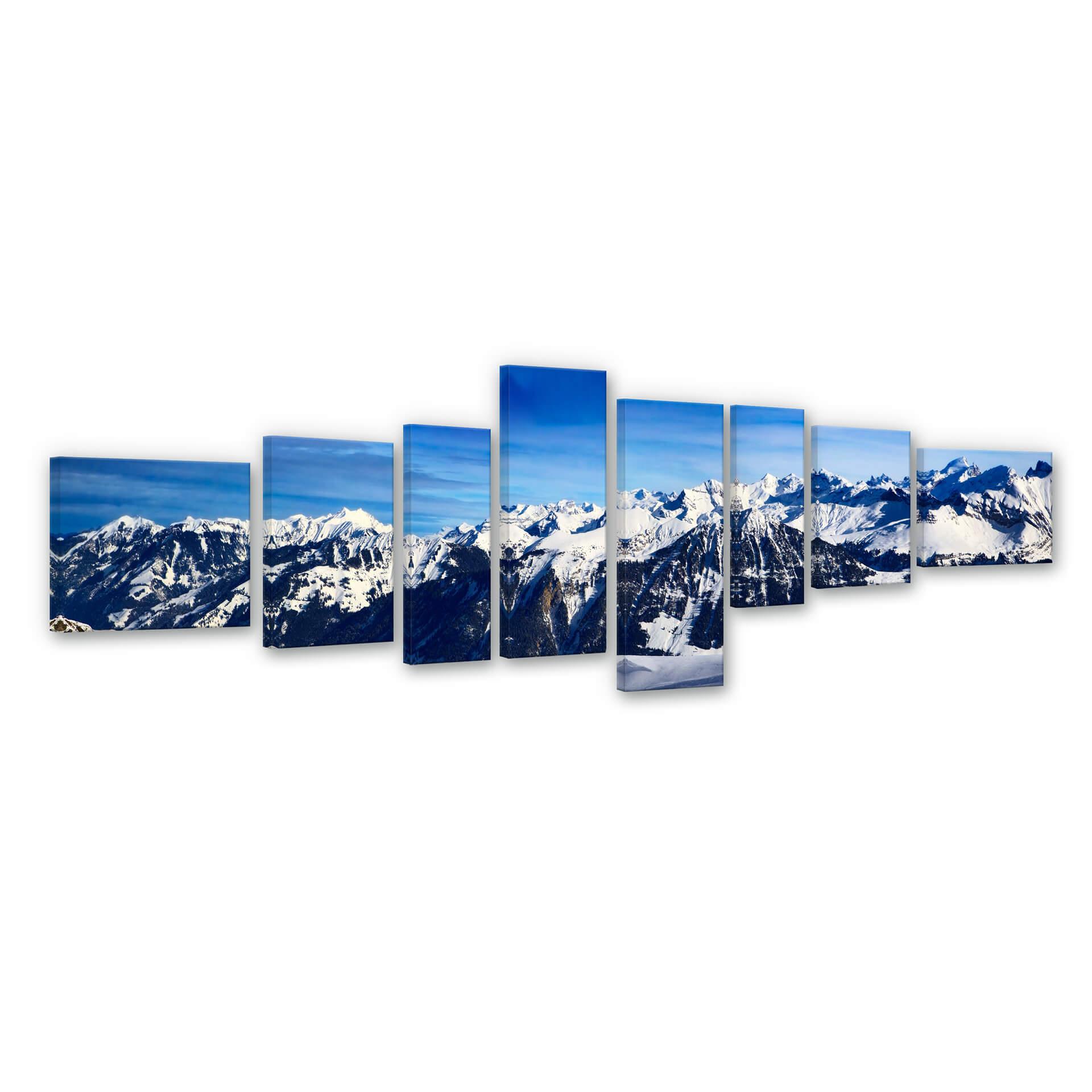 Stampa su tela Panorama alpino (8 parti)