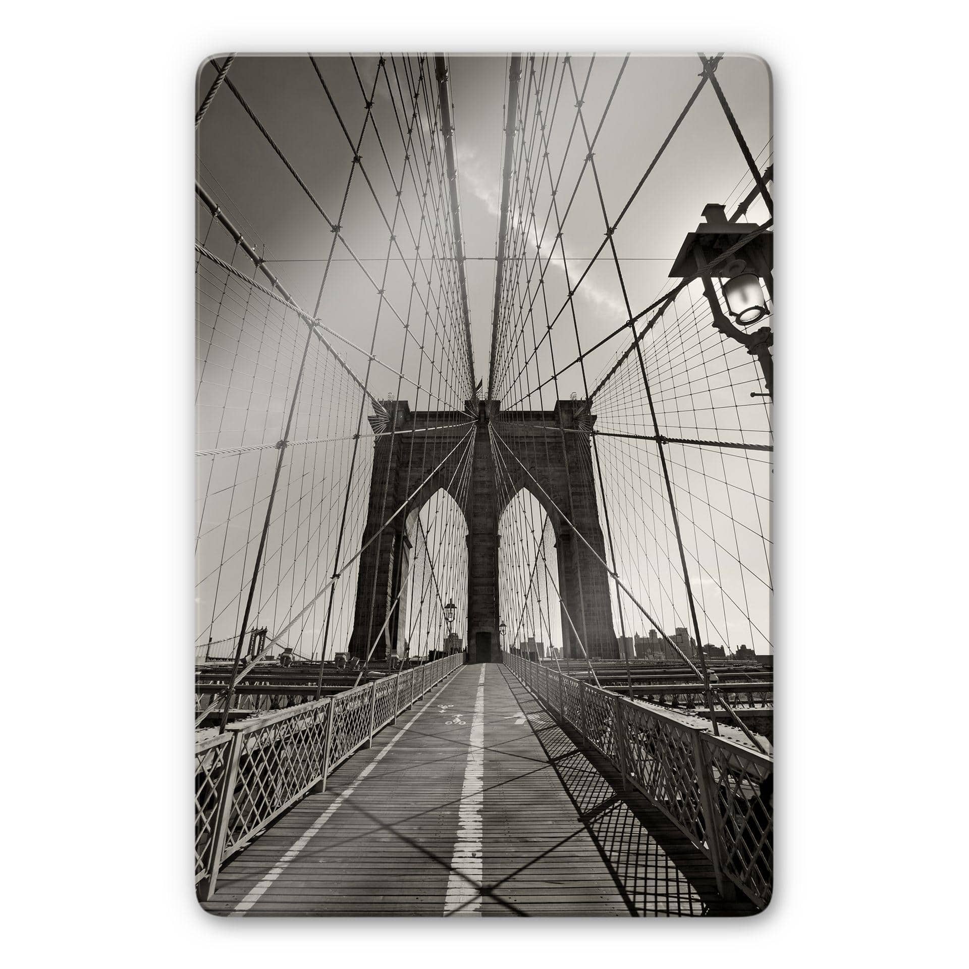 Tableau en verre - Brooklyn Bridge en perspective