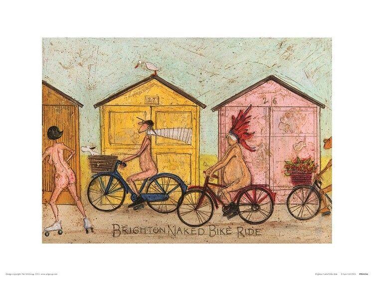 Plakat Sam Toft - Brighton Naked Bike Ride kunsttryk, Sam Toft (40 x 30 cm)