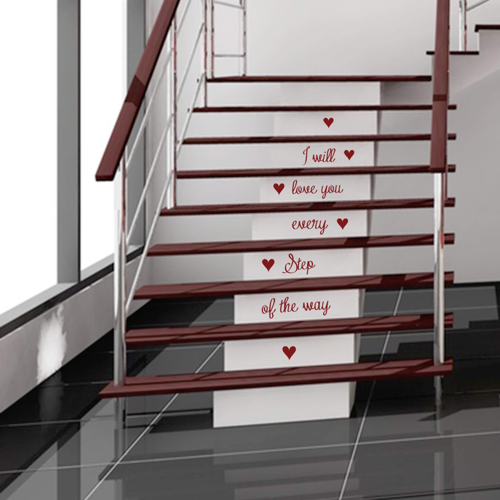 Adesivo per scale I will love you...