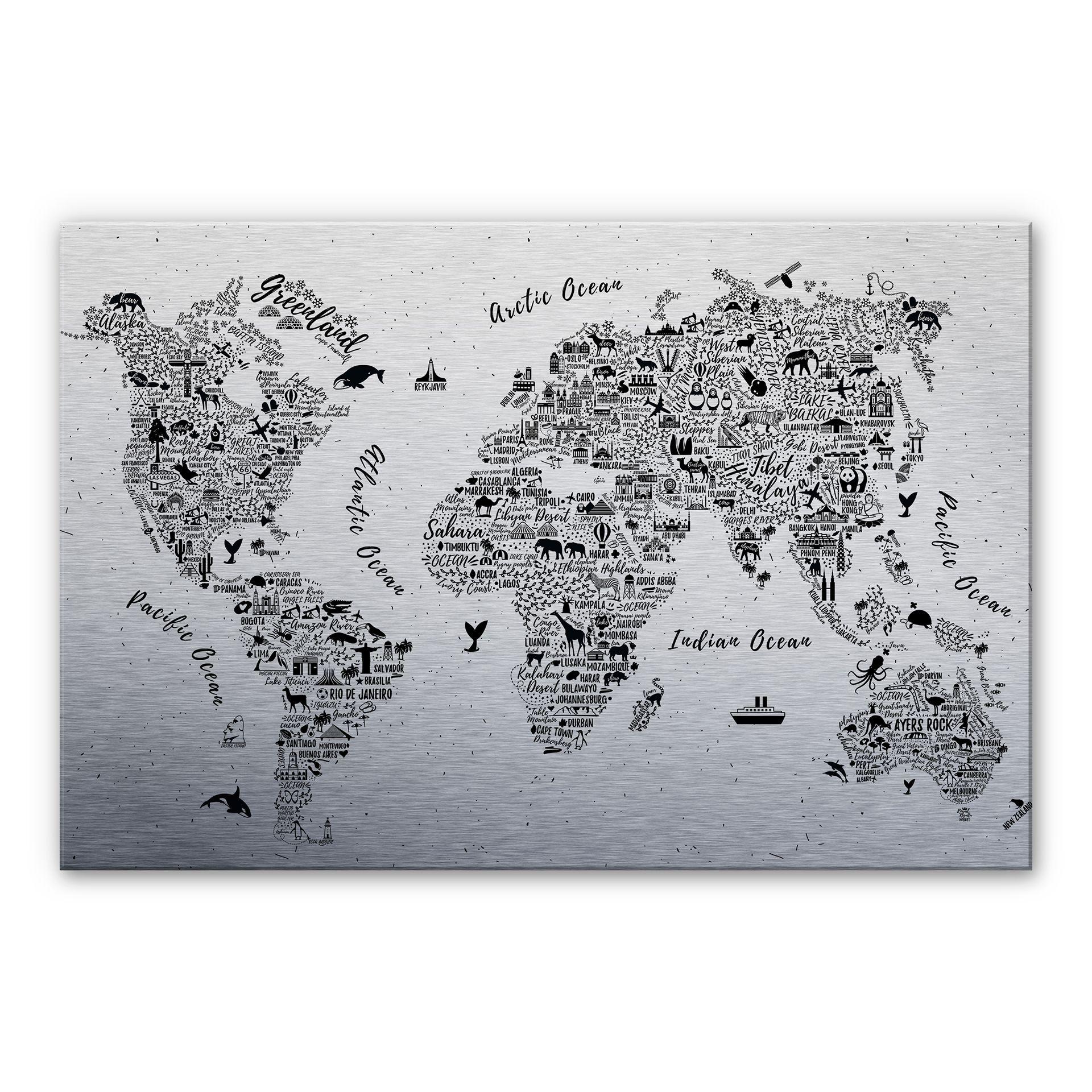 Alu-Dibond Zilver – Around the World