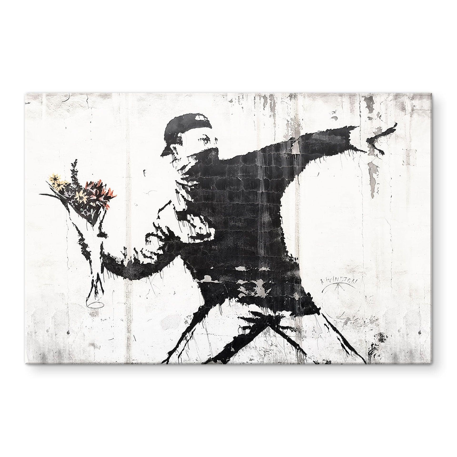 Akrylbillede Banksy - Blomsterkasteren