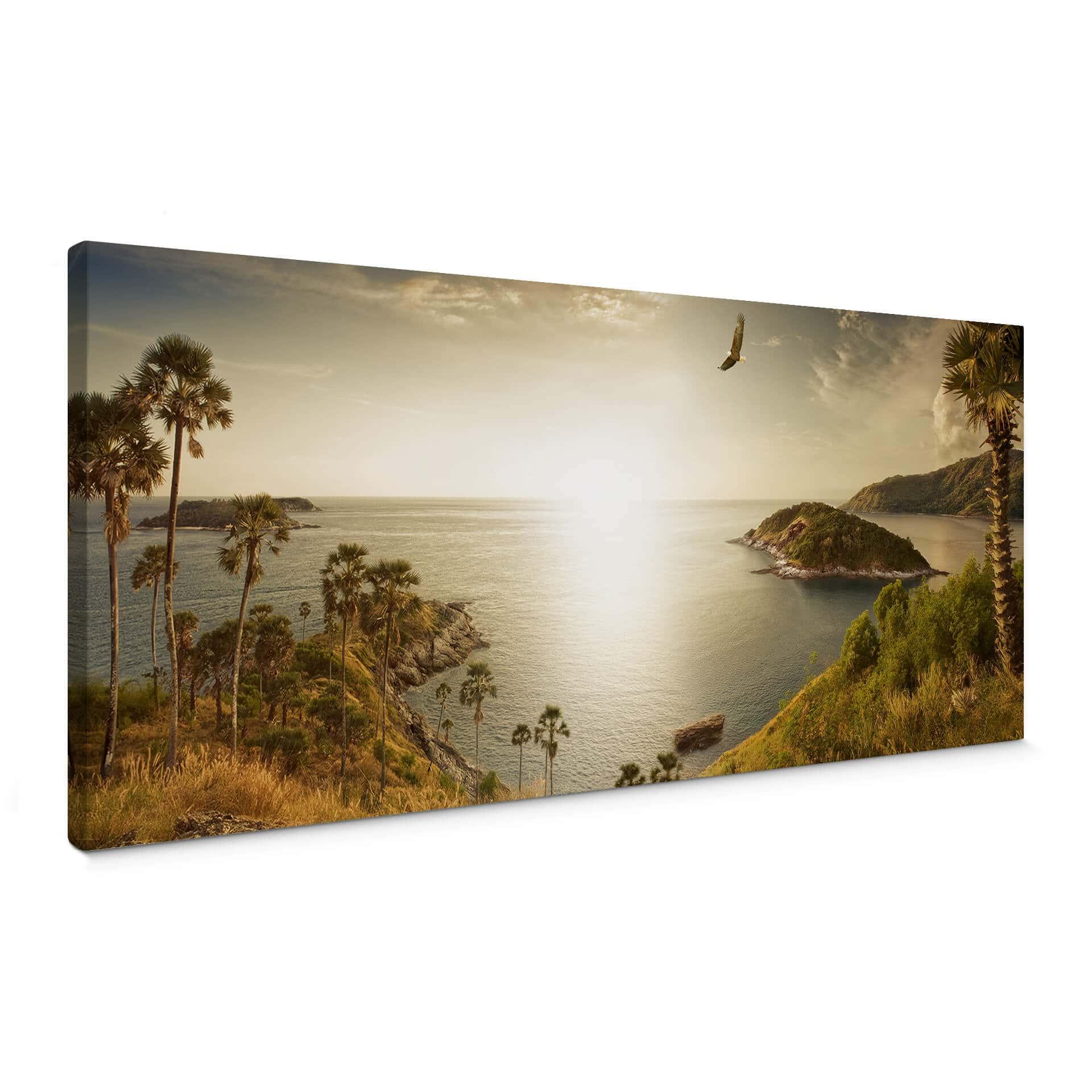 Lienzo Puesta de sol en el paraíso - Panorama