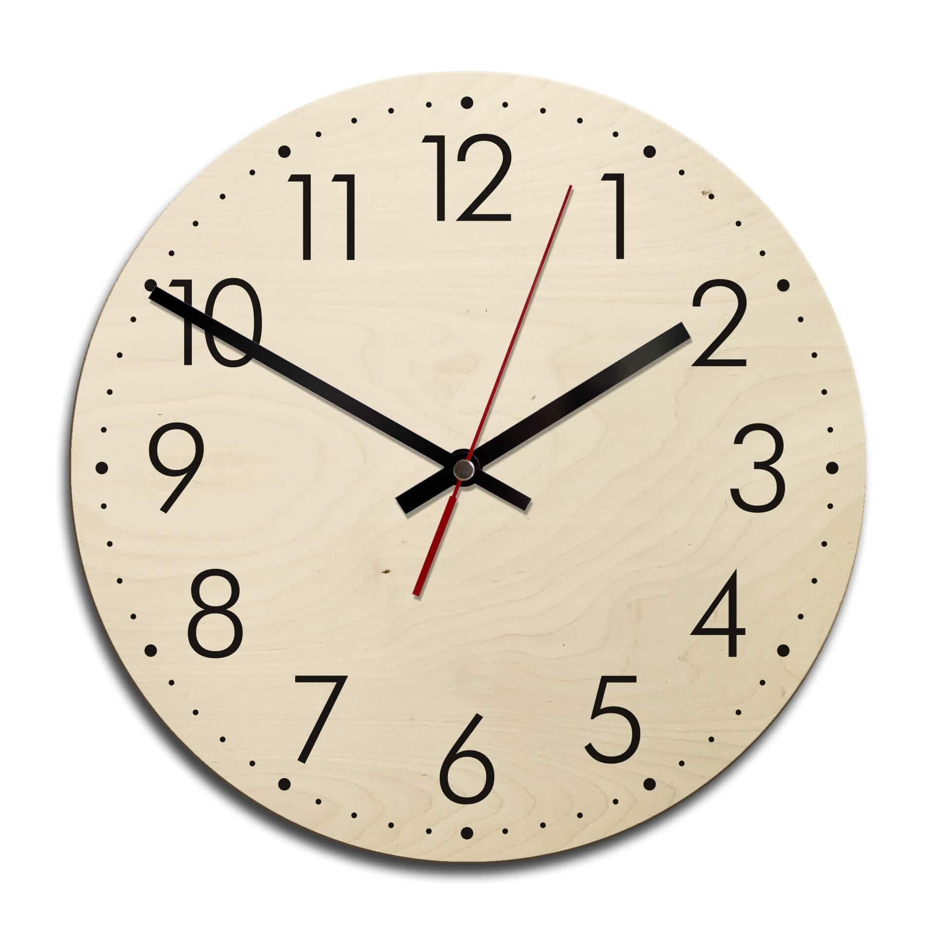 Horloge murale en bois - Moderne avec minutes