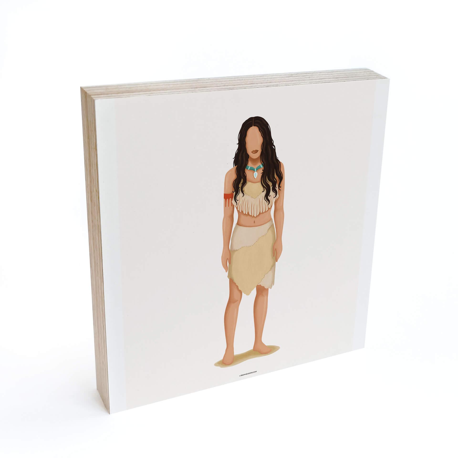 Billede af træ til at sætte op - Tohmé - Pocahontas - 15x15 cm