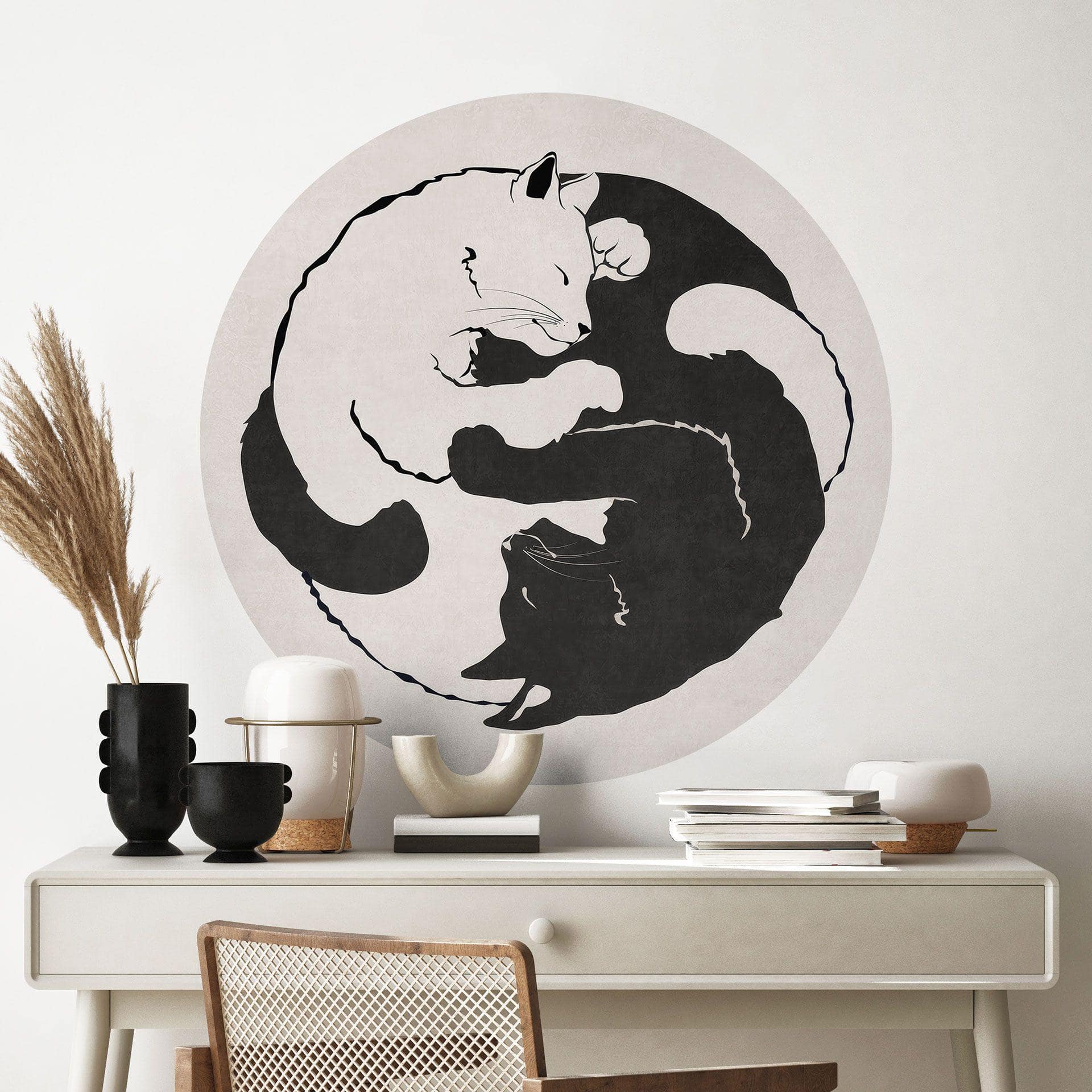 Vinilo decorativo gatos Ying & Yang - Tunaboylu - Redondo