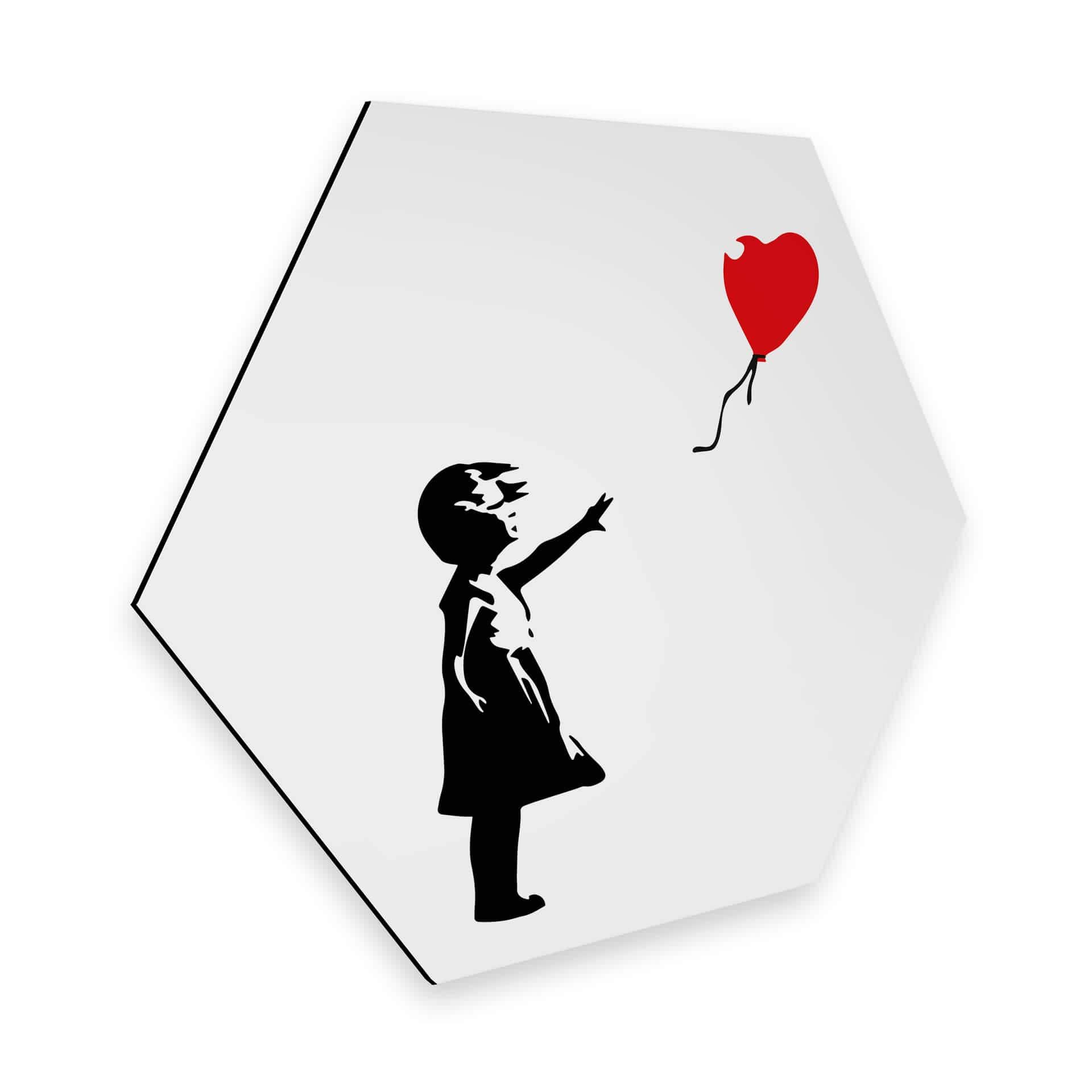 Hexagone - Alu-Dibond Banksy - La fille au ballon