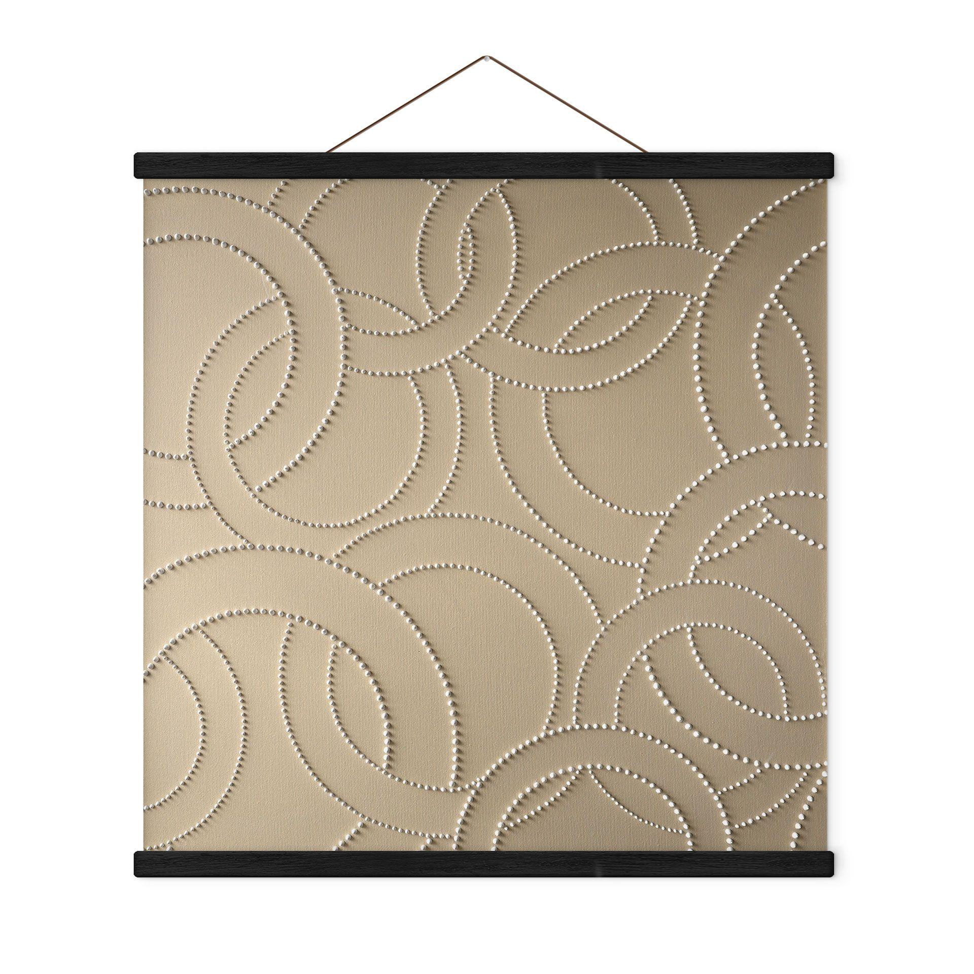Póster de tela Anillos abstractos beige - Grande - Cuadrado