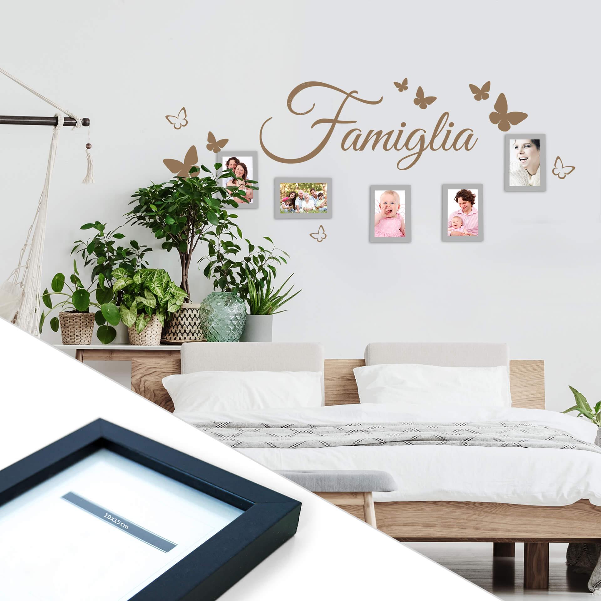 Sticker mural - Famiglia incl. 5 cadres photos