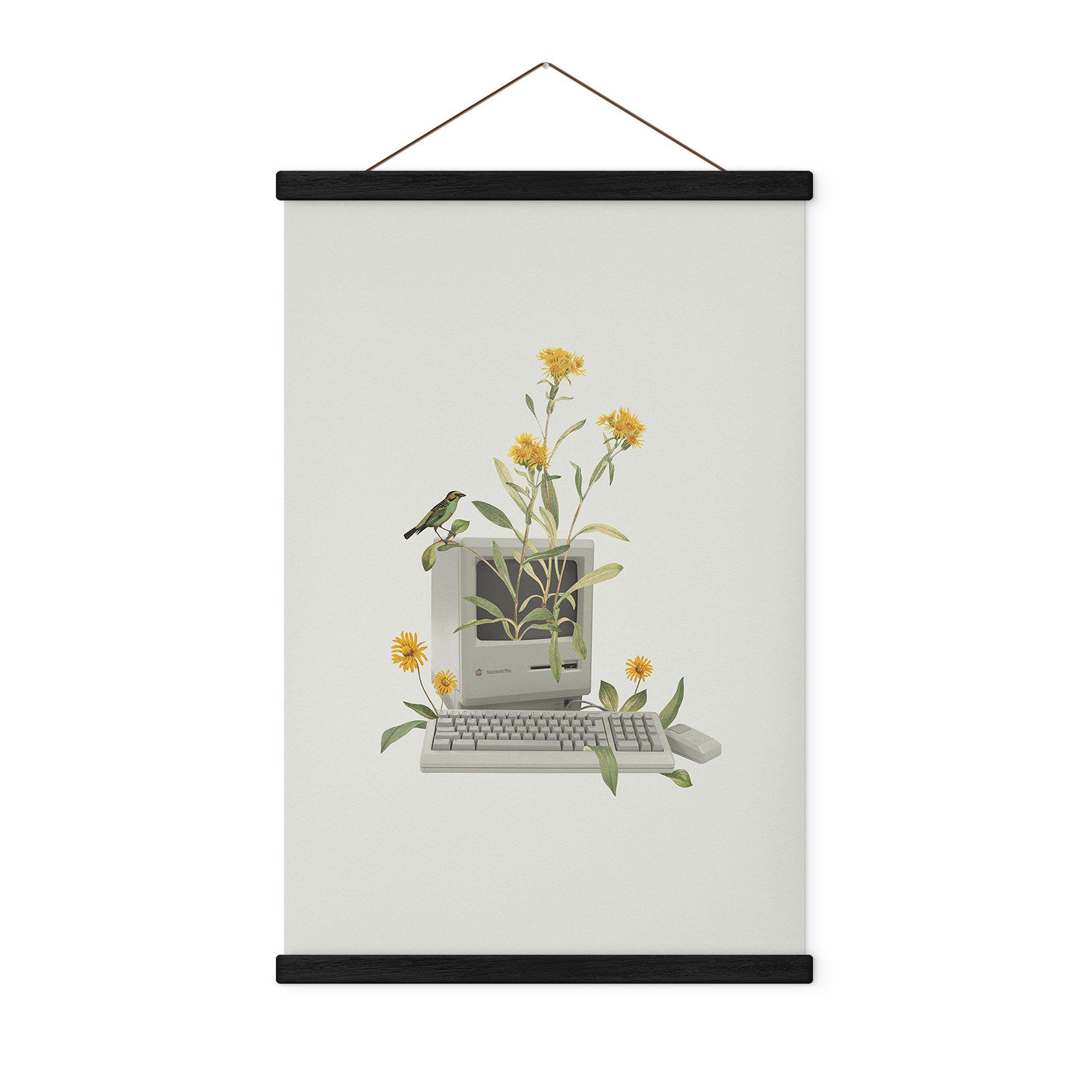 Vintage botanisk computer Tekstil plakat - Frida Floral Studio