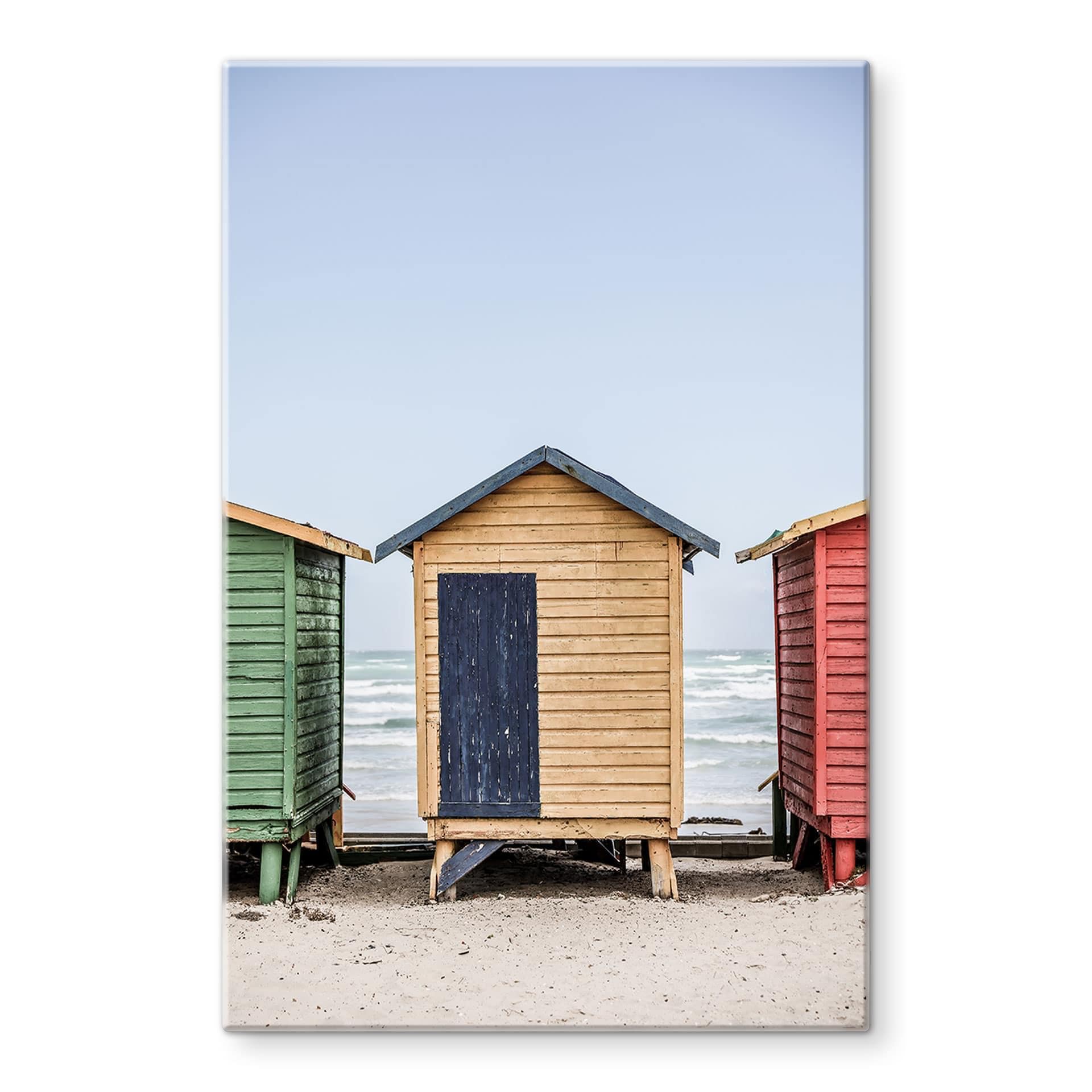 Glasbillede - Sommer | Kystens charme - Farverige hytter ved havet - Skudt af Clint
