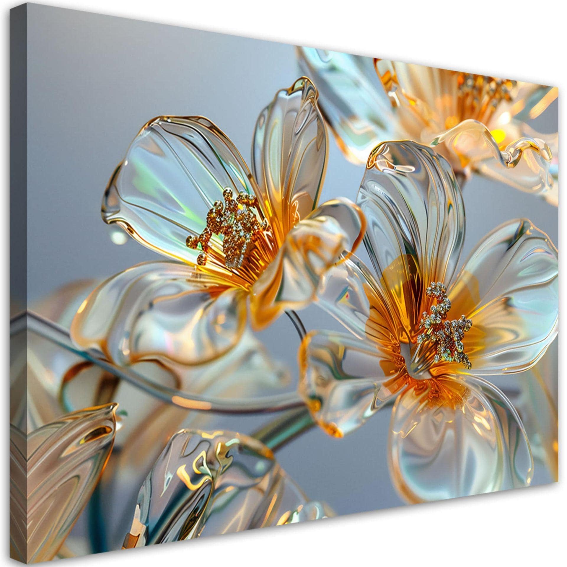 Canvasbillede, Diamantblomster - komposition