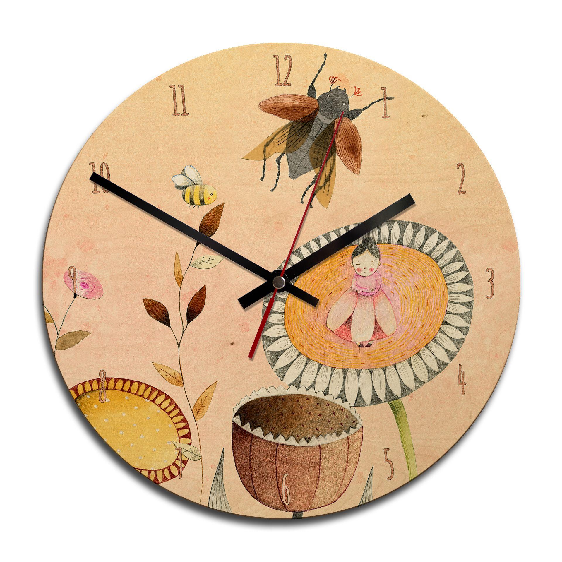 Horloge murale en bois - Poucette 03