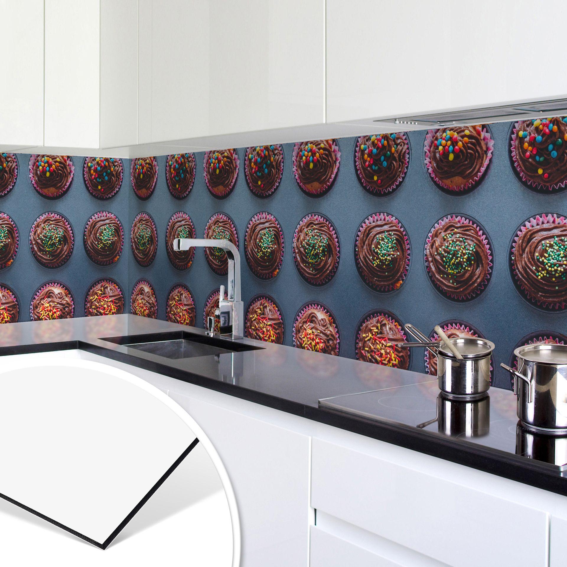 Revêtement pour cuisine - Alu-Dibond - Muffins pour anniversaire 