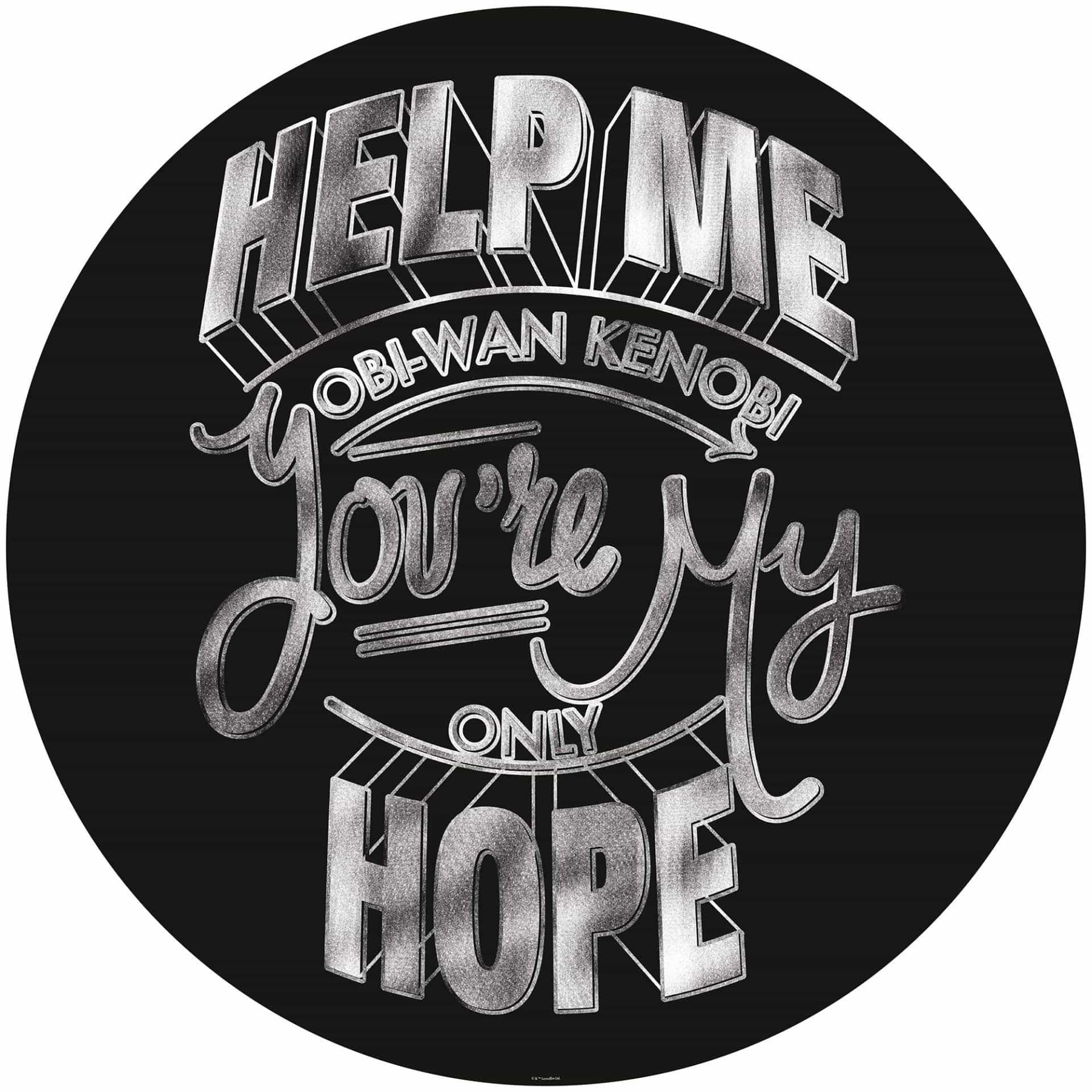 Selbstklebende Vlies Fototapete - Star Wars Help Me Obi Wan - 125 x 125 cm
