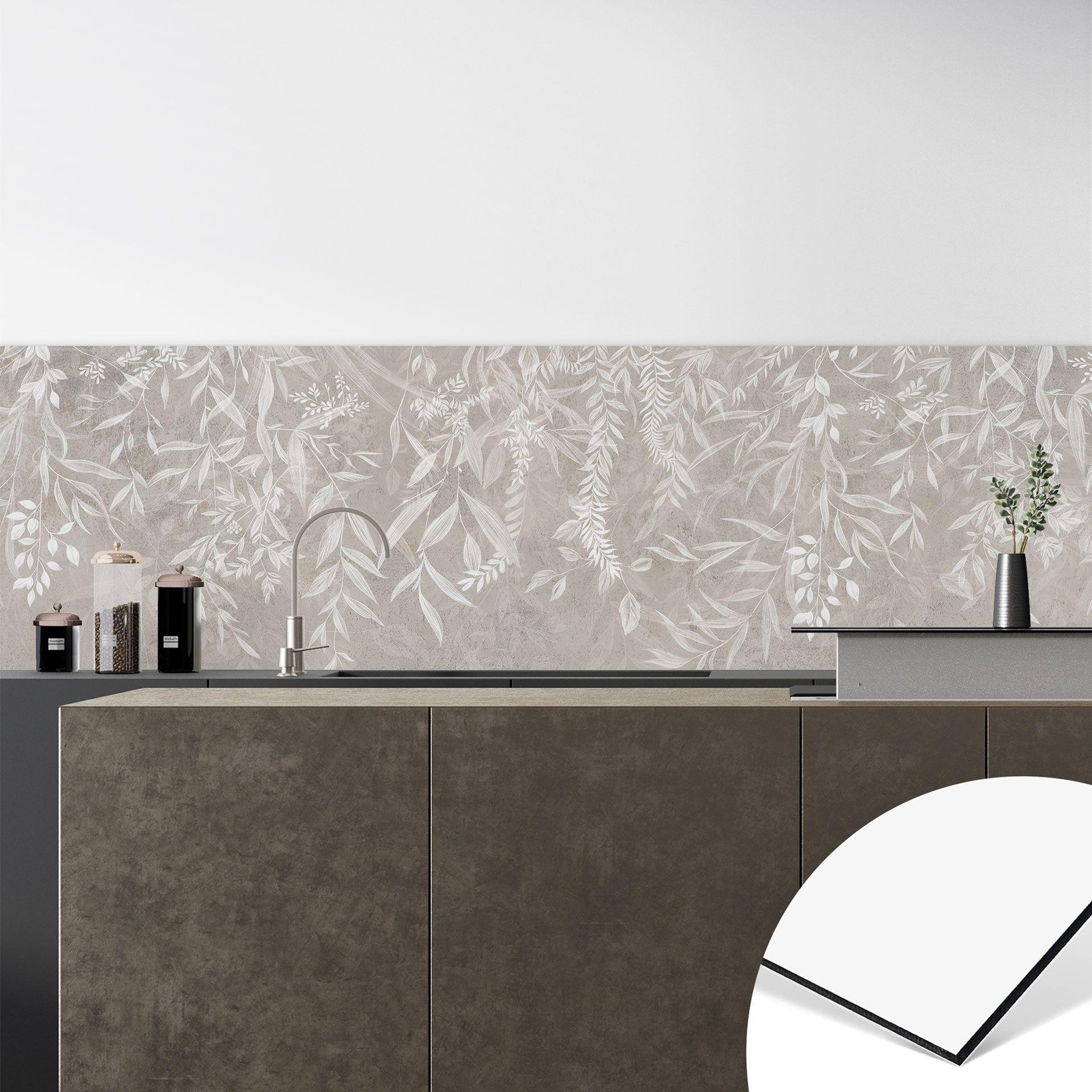 Keukenachterwand Elegante wilgentakken in beige - Ms Tiff