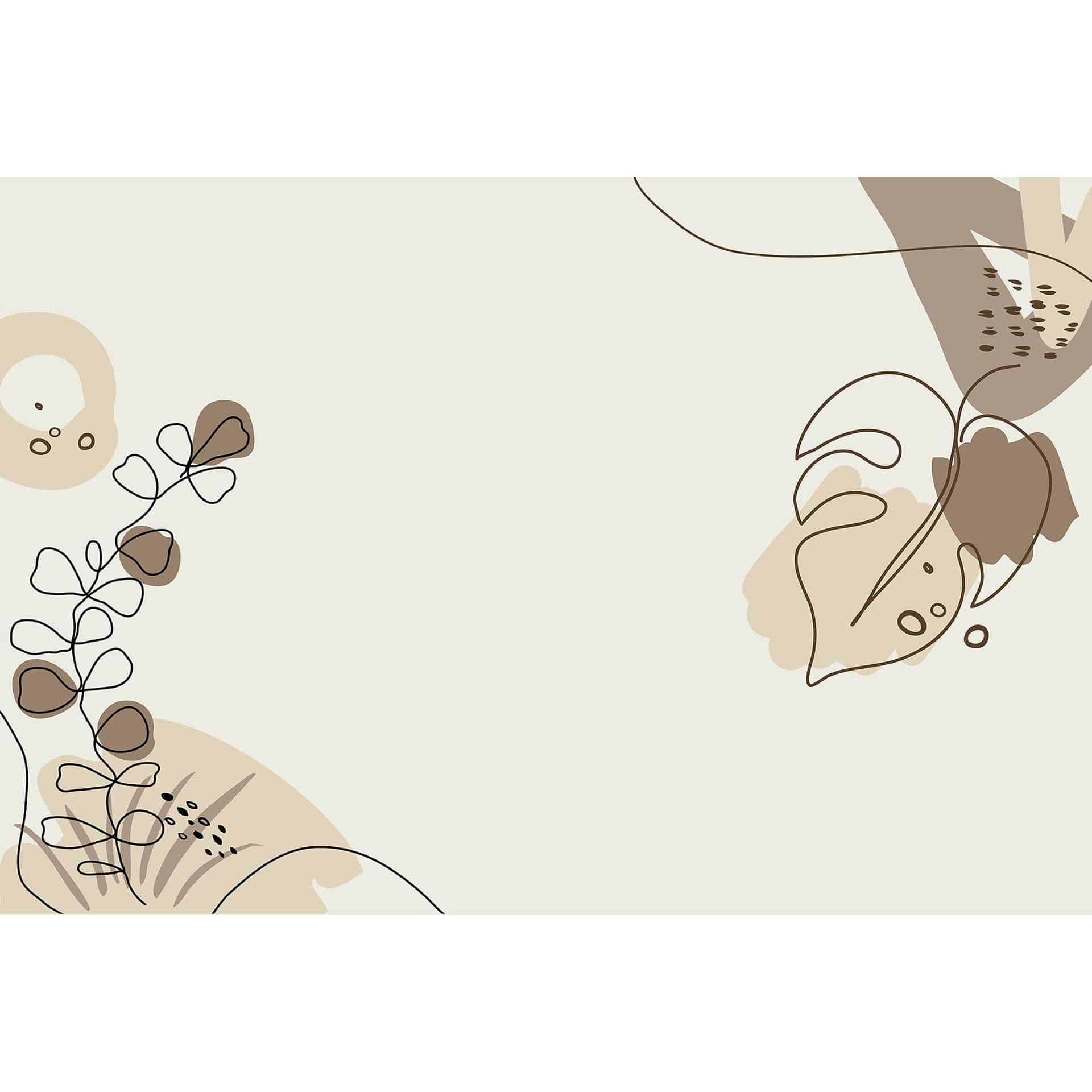 Livingwalls papier peint photo ARTist Drawn Leaves avec illustrations beige, marron, crème