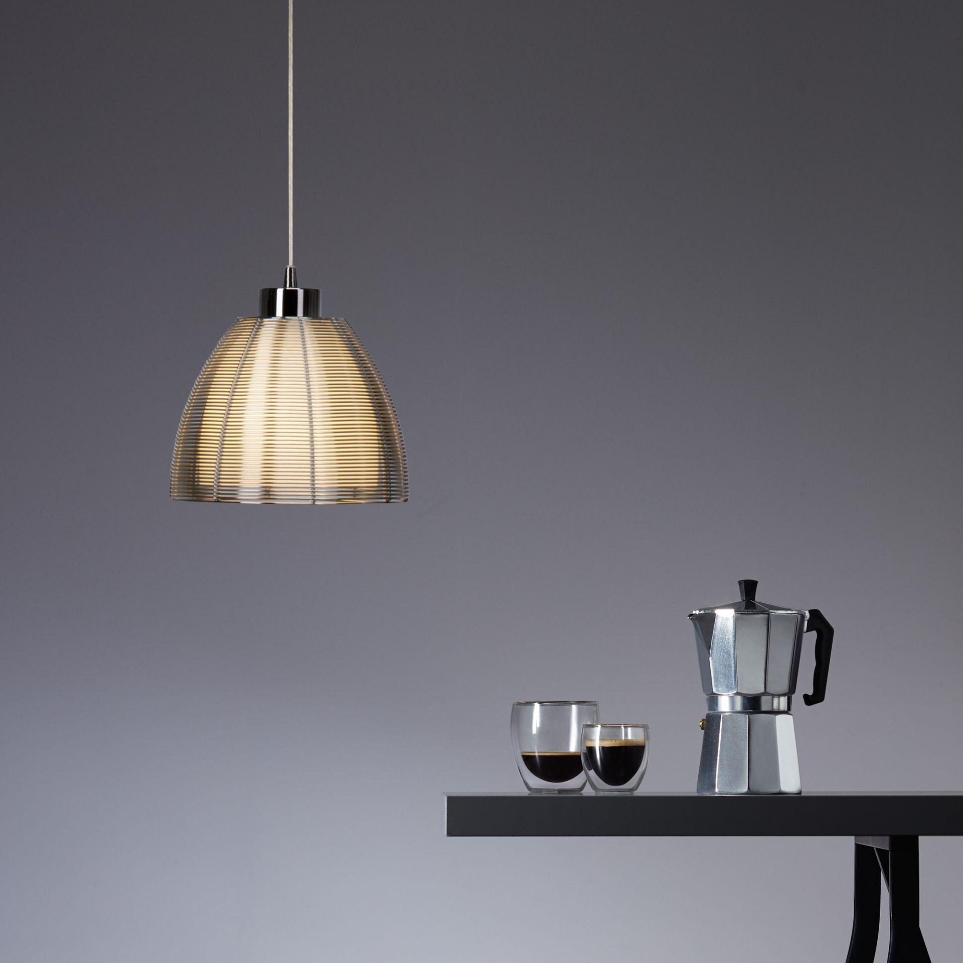 Pendelleuchte Maxime, metallic, 126 x 19,5 cm, Glas Pendellampe, dimmbar