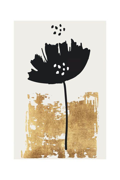 Kunstplakat Kubistika - Sort valmue, plakat (40 x 60 cm)