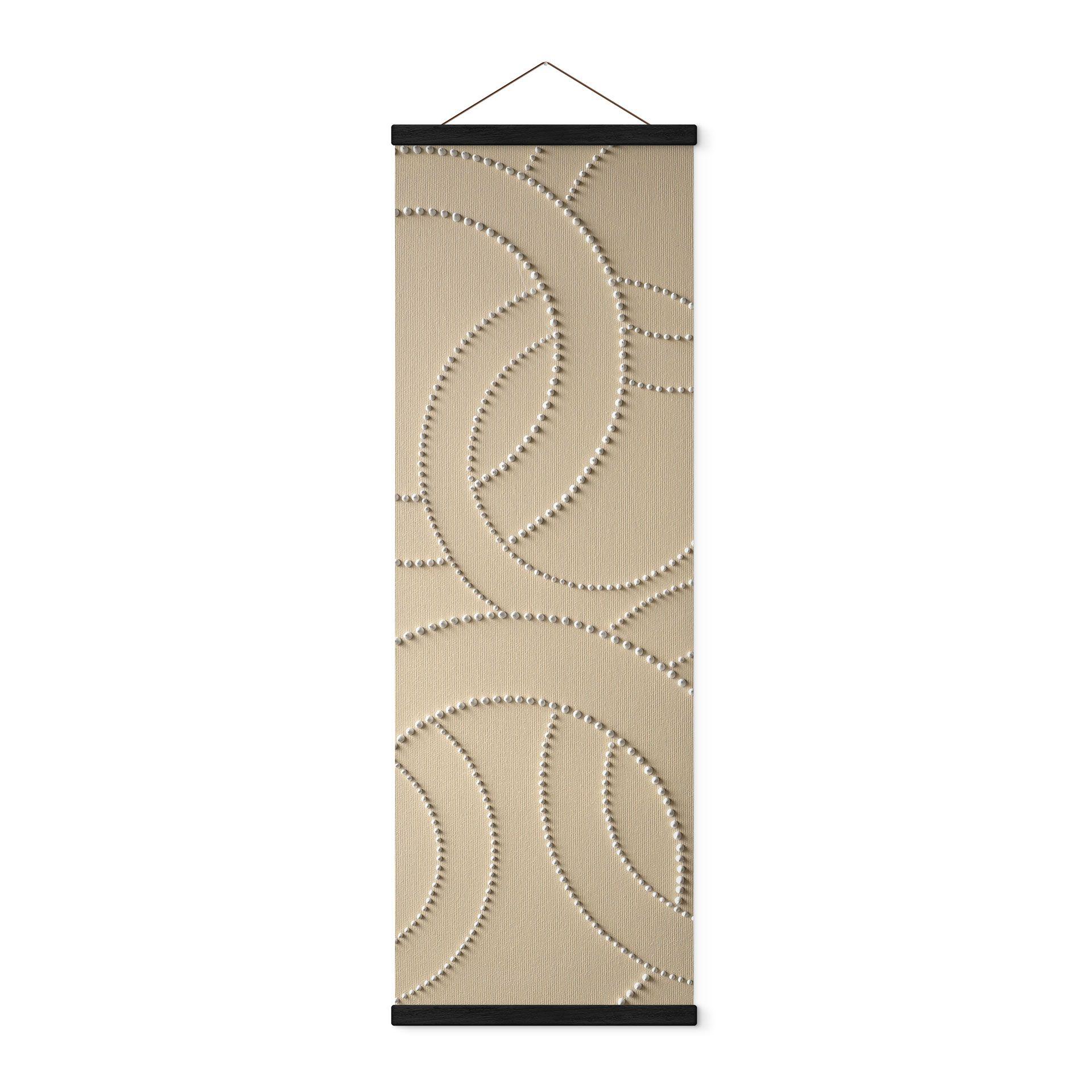 Póster de tela Anillos abstractos beige - Grande - Panorama