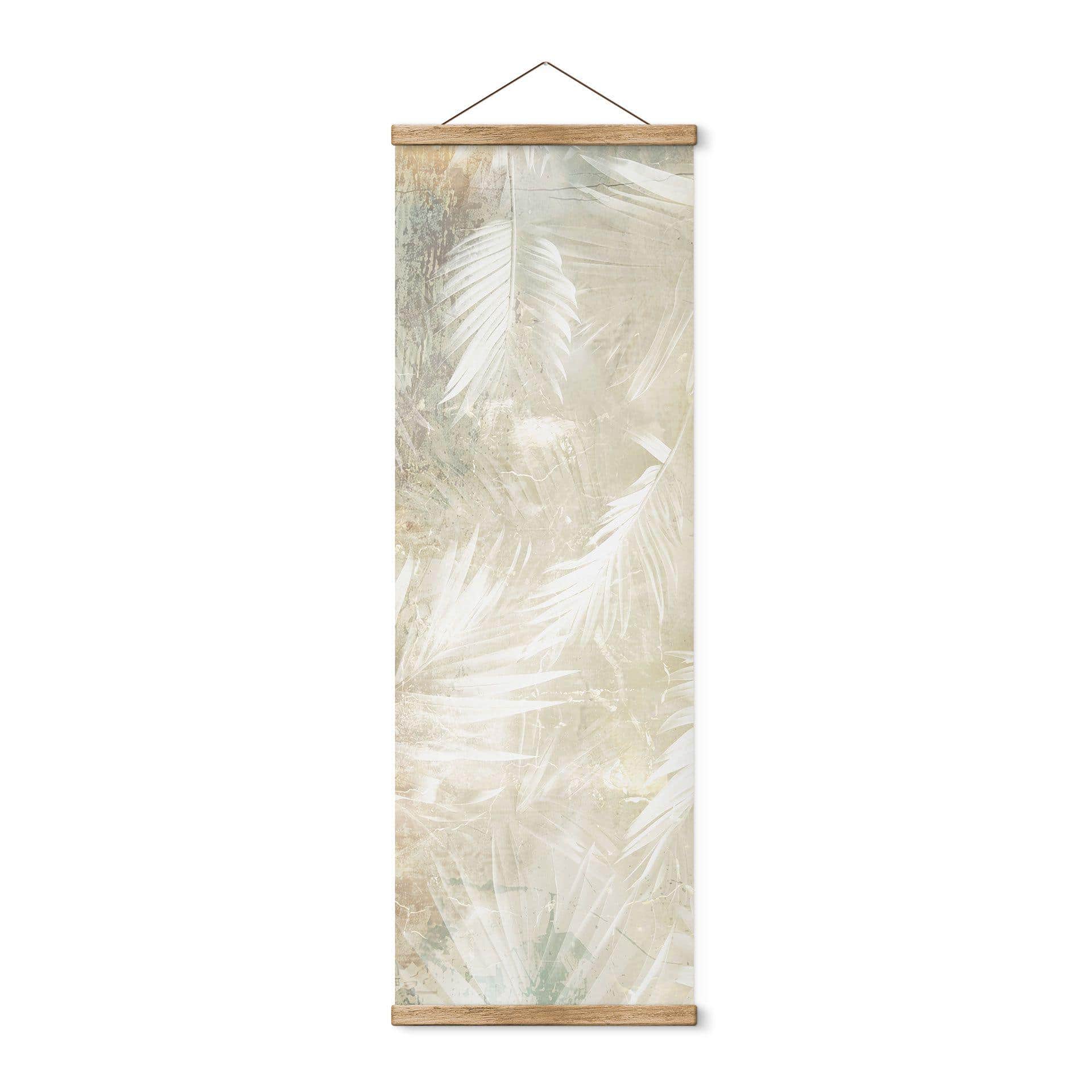Póster de tela Hojas de palmera blancas abstractas - Kulik - Panorama