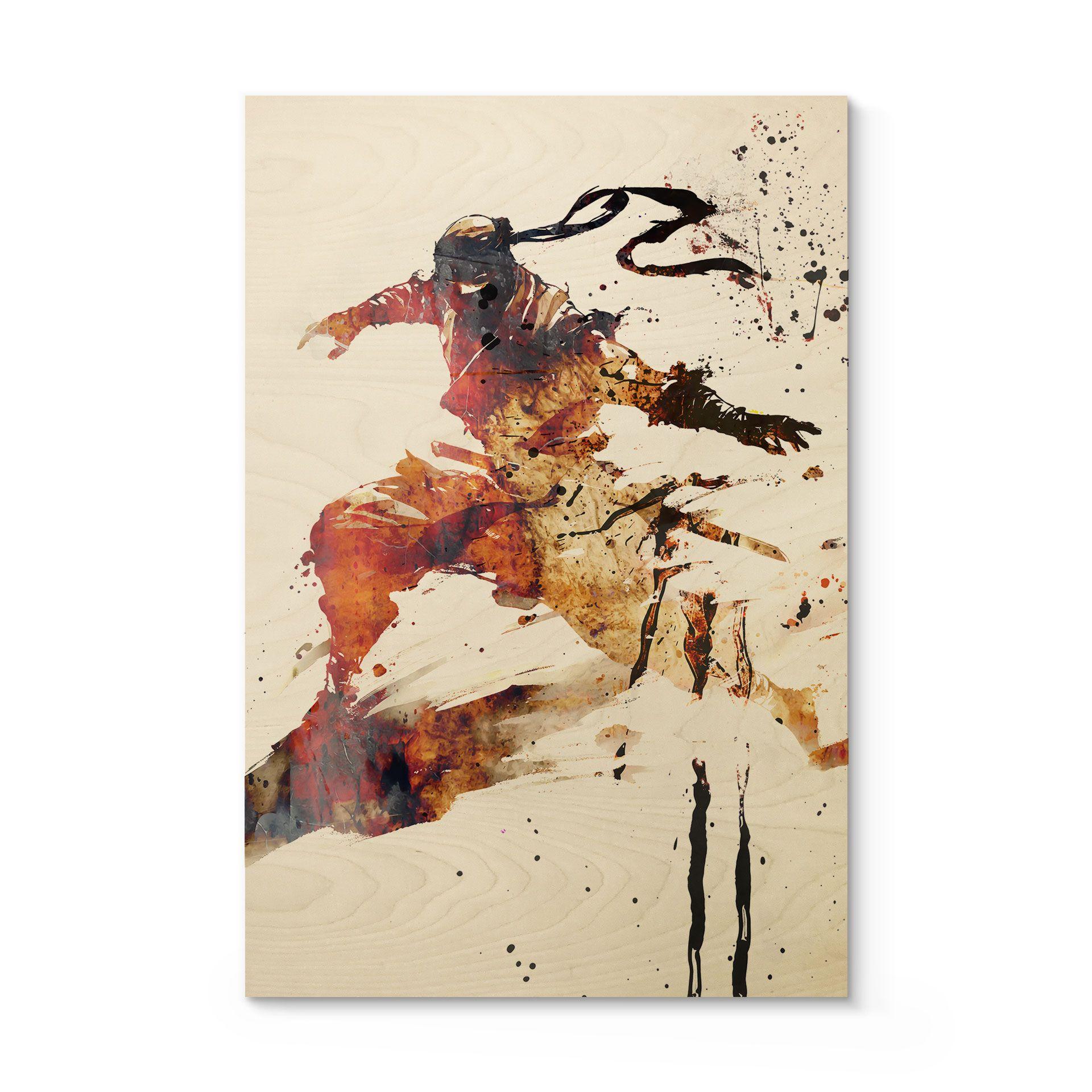Cuadro de madera Flying Ninja - Kulik
