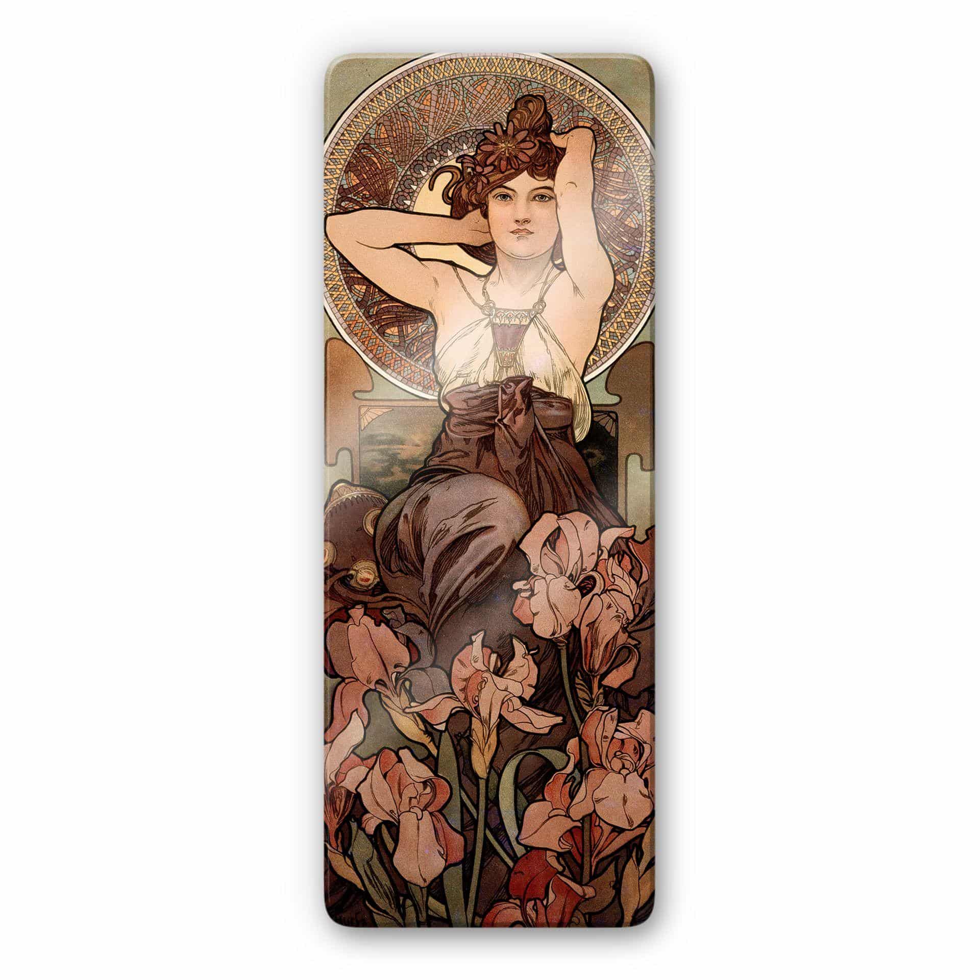 Tableau en verre - Mucha - Les Pierres Précieuses- L' Améthyste