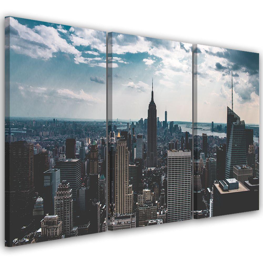 3 stykke lærredstryk, New York City Panorama