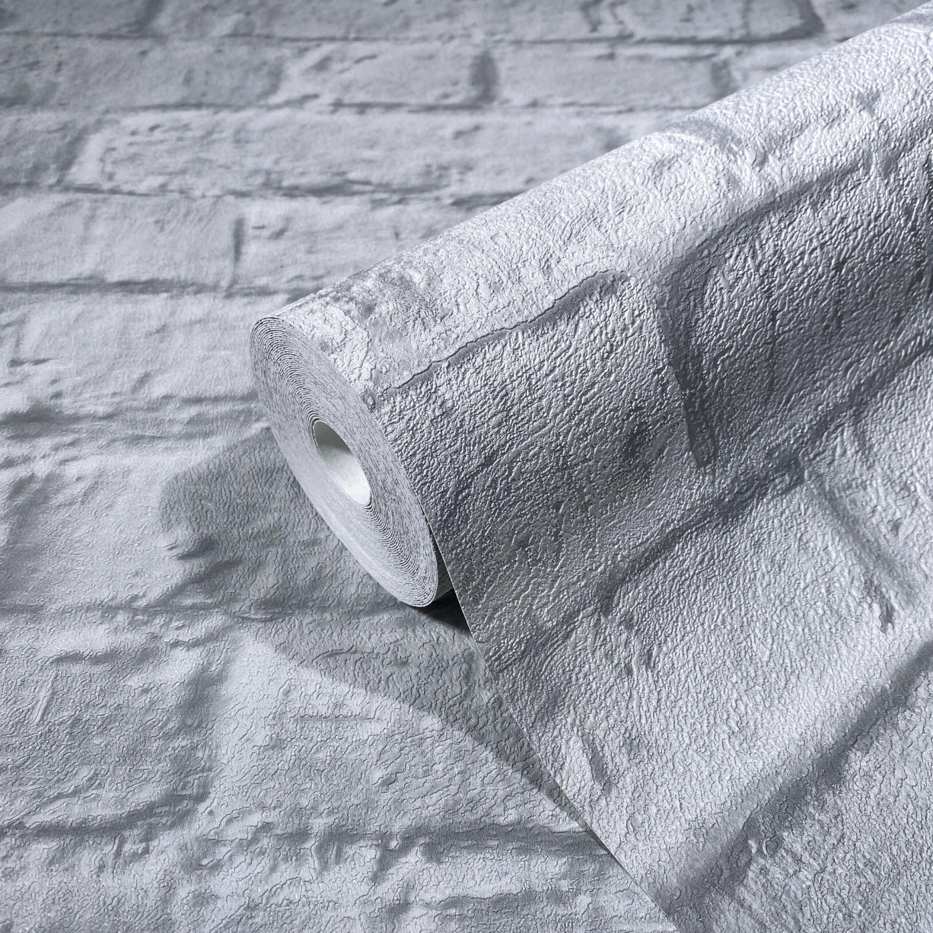 Non-woven tapet med 3D steneffekt grå steneffekt 