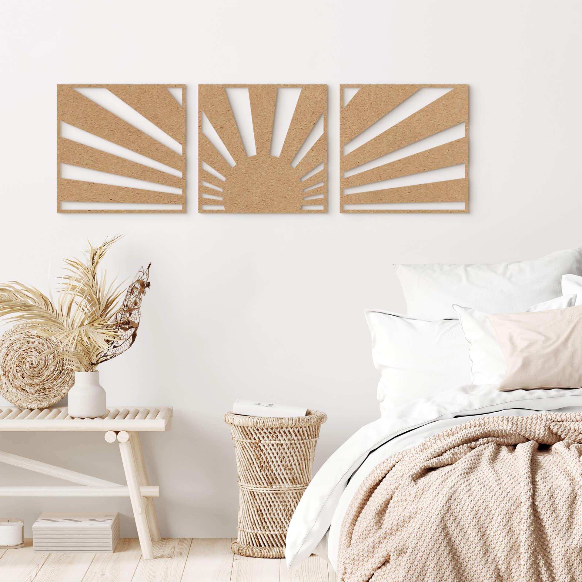 MDF-dekoration Sunset Boho (3-delt)