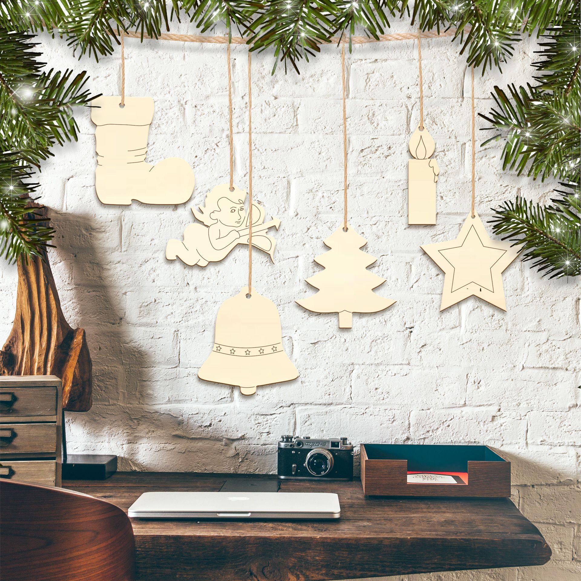 Set de decoración para árbol (6 piezas) con colgador