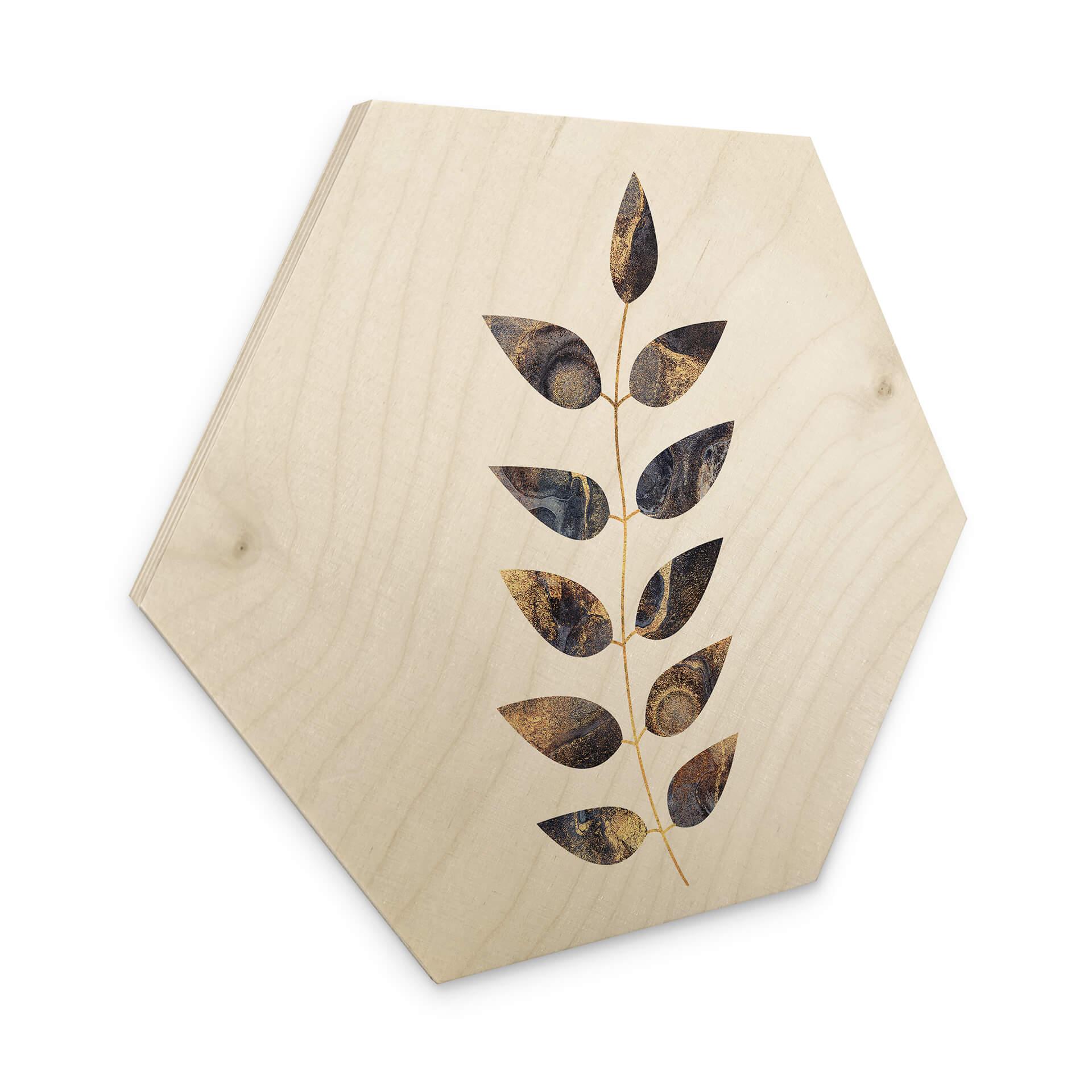 Hexagone - Bois Fredriksson - Feuilles marbrées