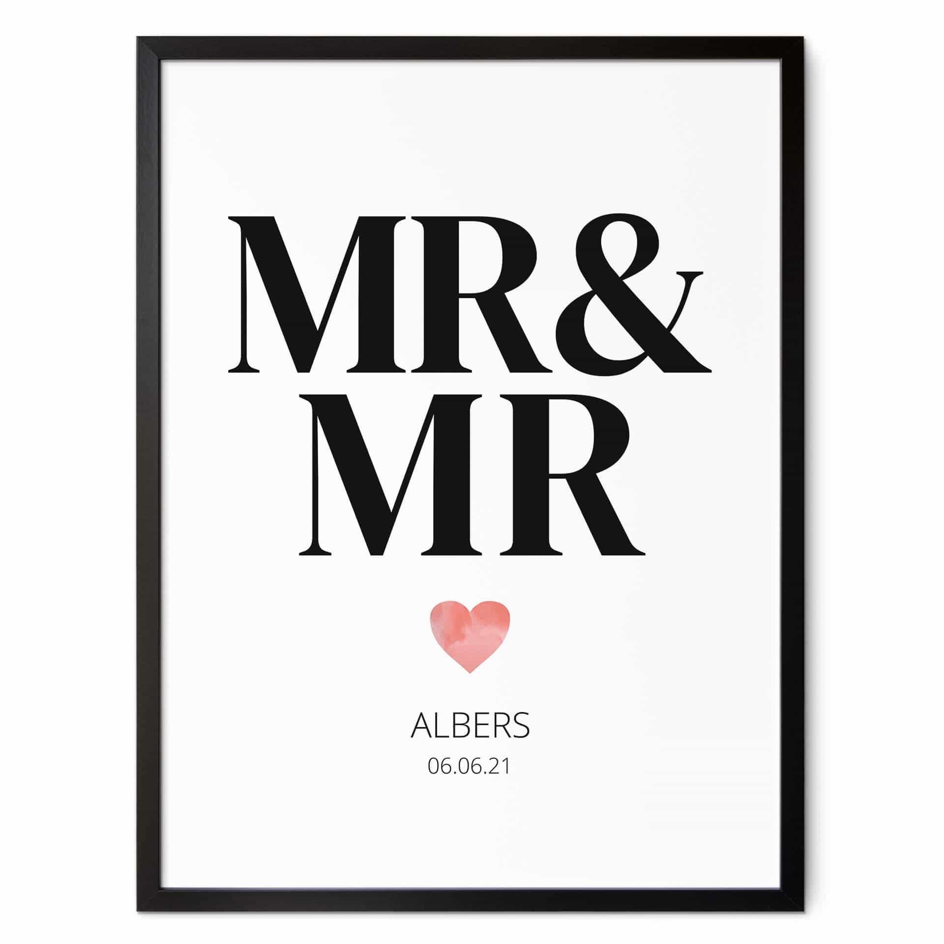 
Poster à personnaliser Mr & Mr - Classique