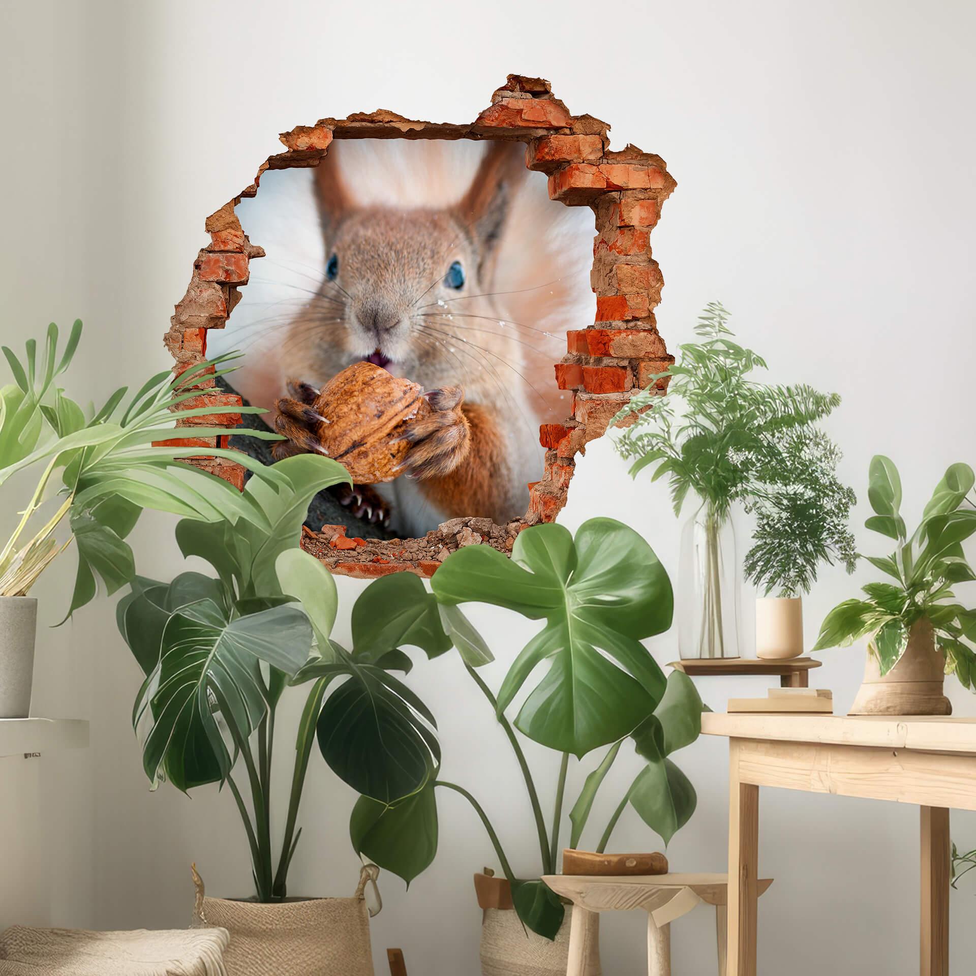 3D Wallsticker egern med møtrik