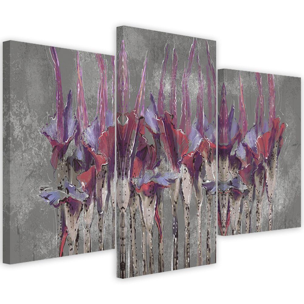 Lærred print 3 dele, planter blomster Simnitło