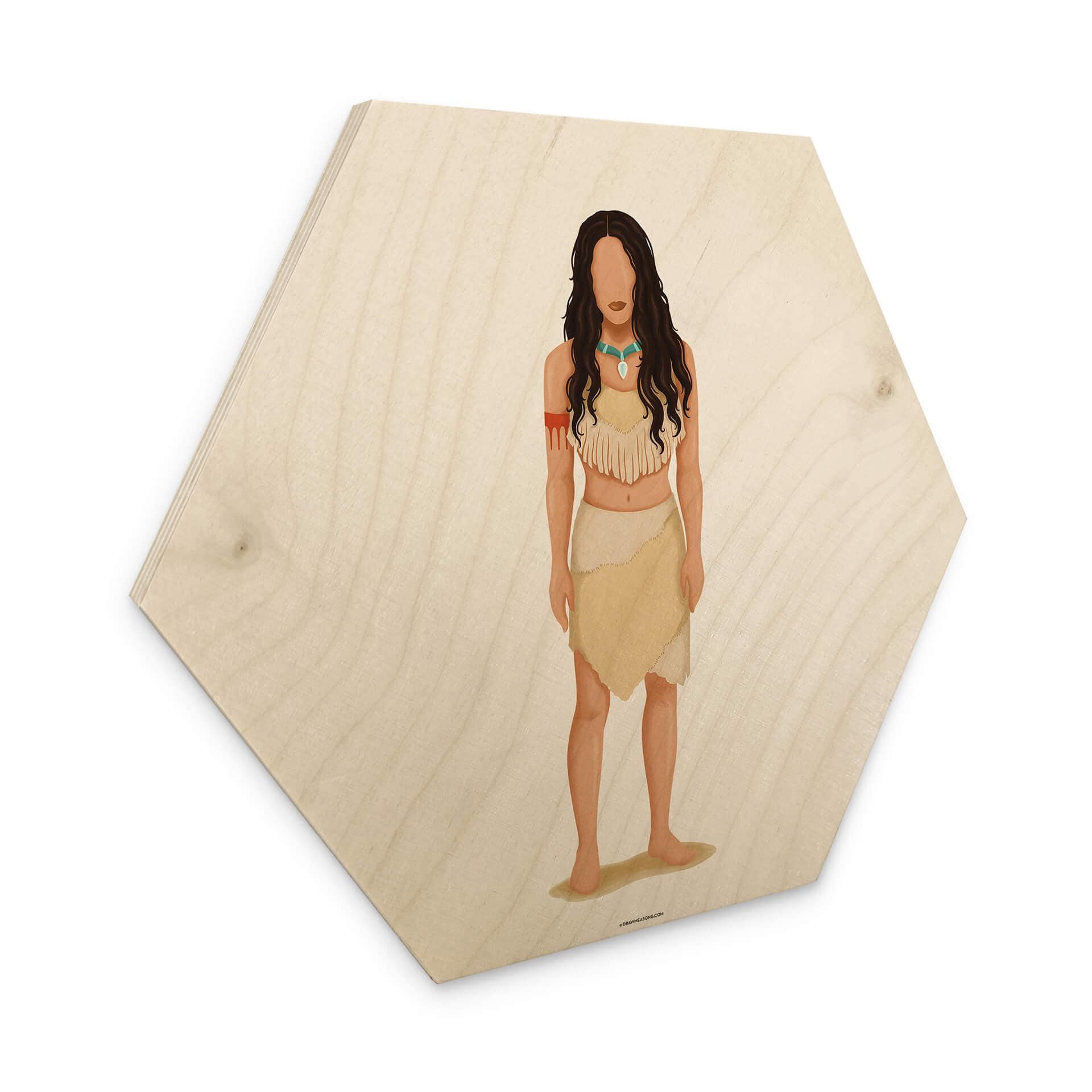 Hexagone - Bois placage bois de bouleau Tohmé - Pocahontas