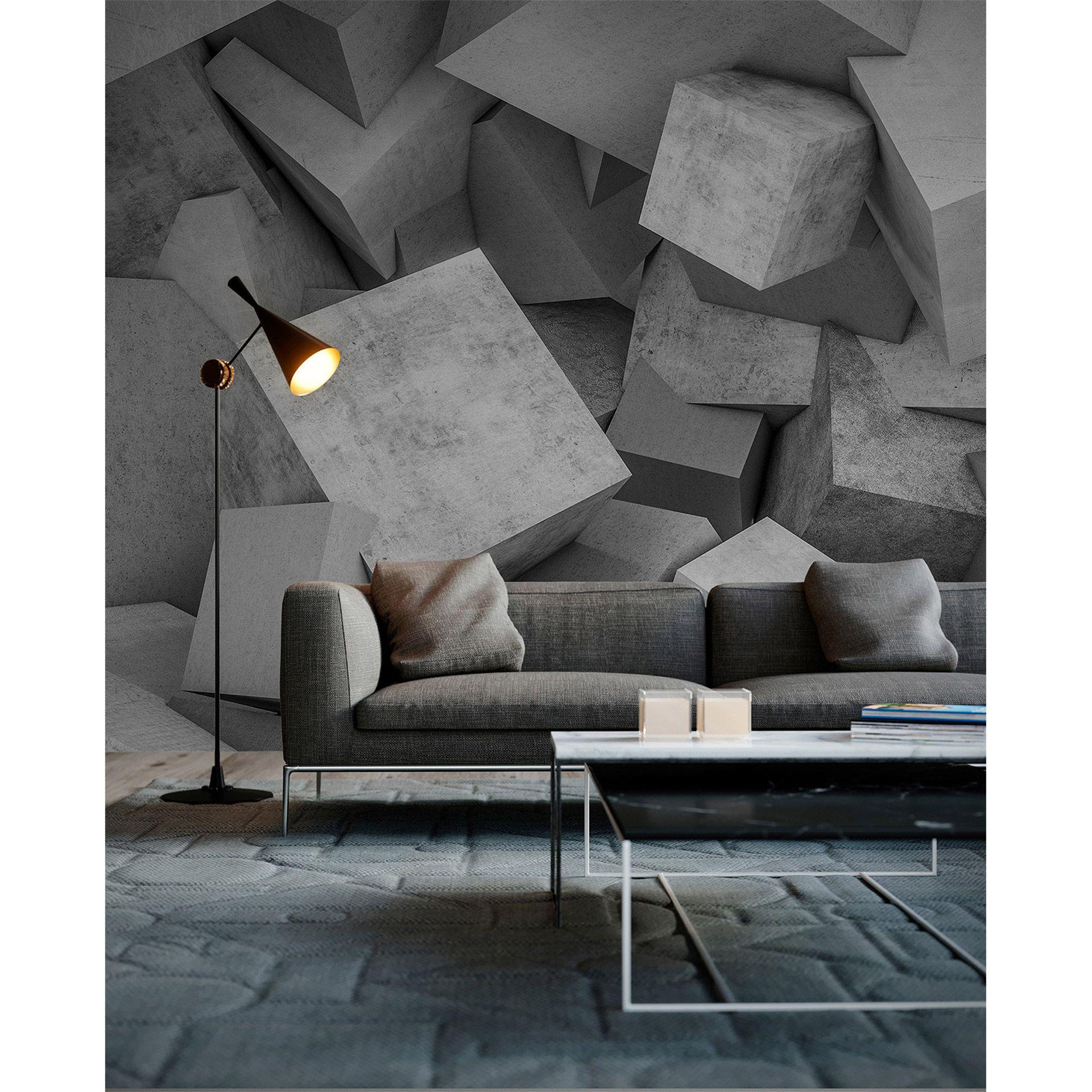 ikke-vævet tapet ConcreteBlocks betonlook fototapet Designwalls i grå 