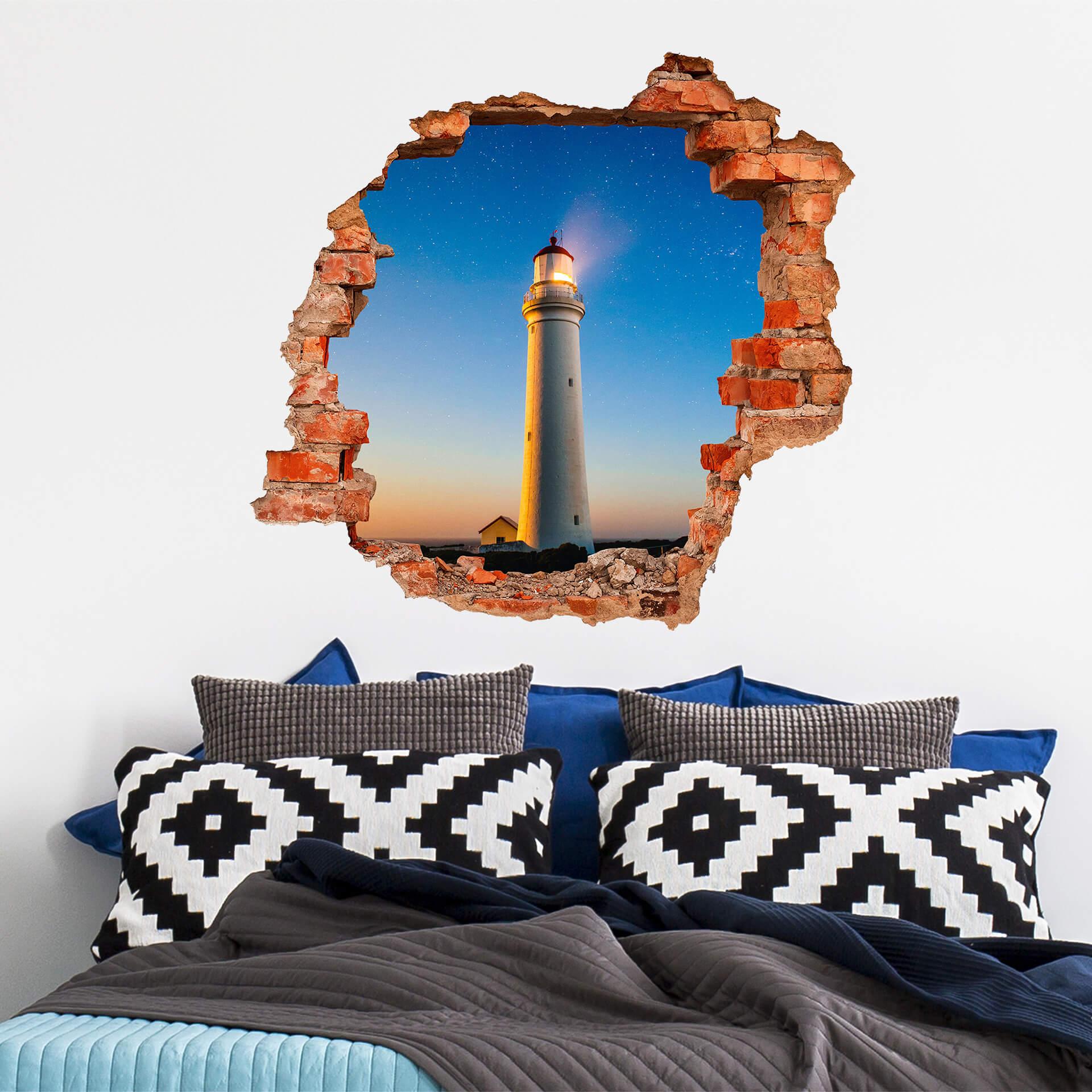 3D Wallsticker fyrtårn i mørket