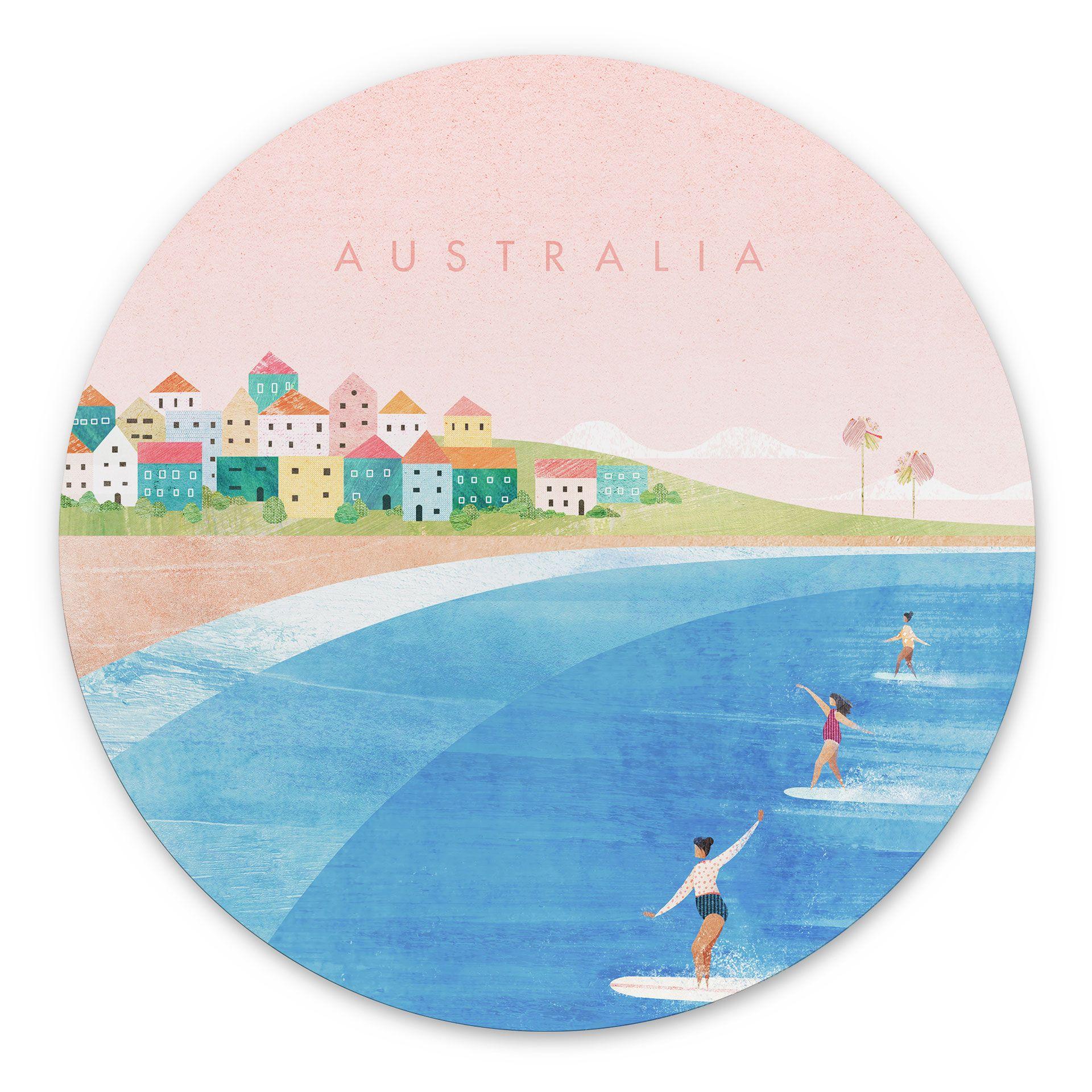 Dibond vægdekoration Surfing på Australiens kyst - Rivers – print på aluminium (Alu-Dibond)